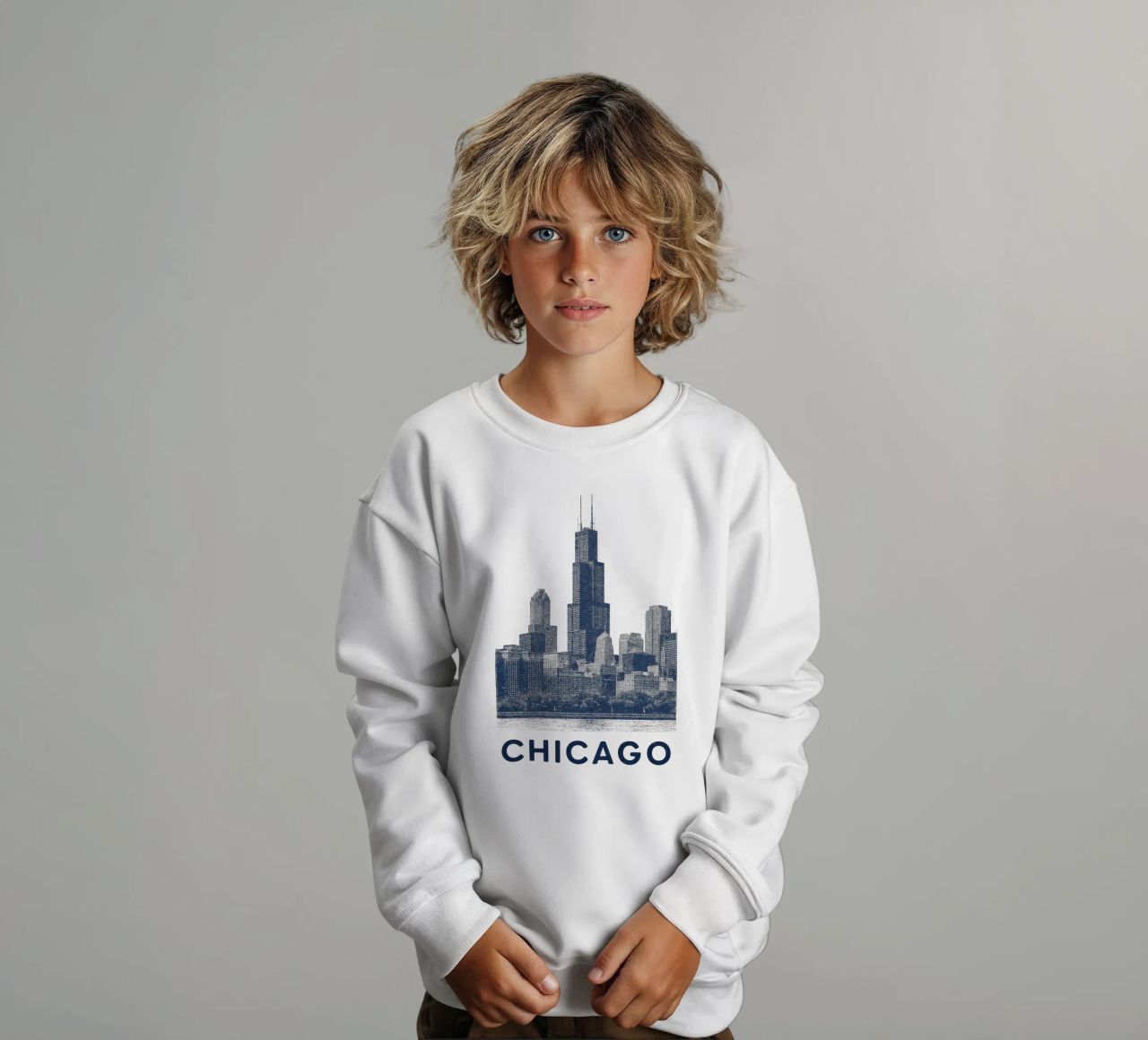 Sears Tower Style – Linocut Series felpa bambino da Studio Mooodz