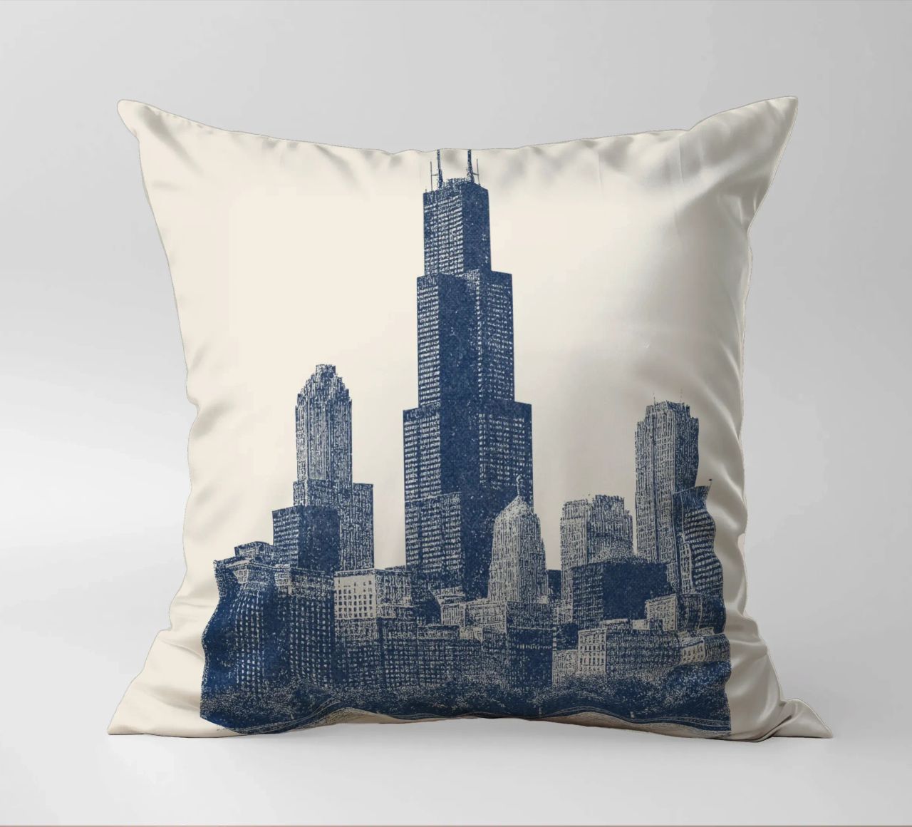 Sears Tower Style – Linocut Series cuscino da Studio Mooodz