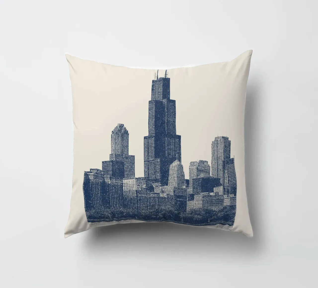 Sears Tower Style – Linocut Series cojín de Studio Mooodz