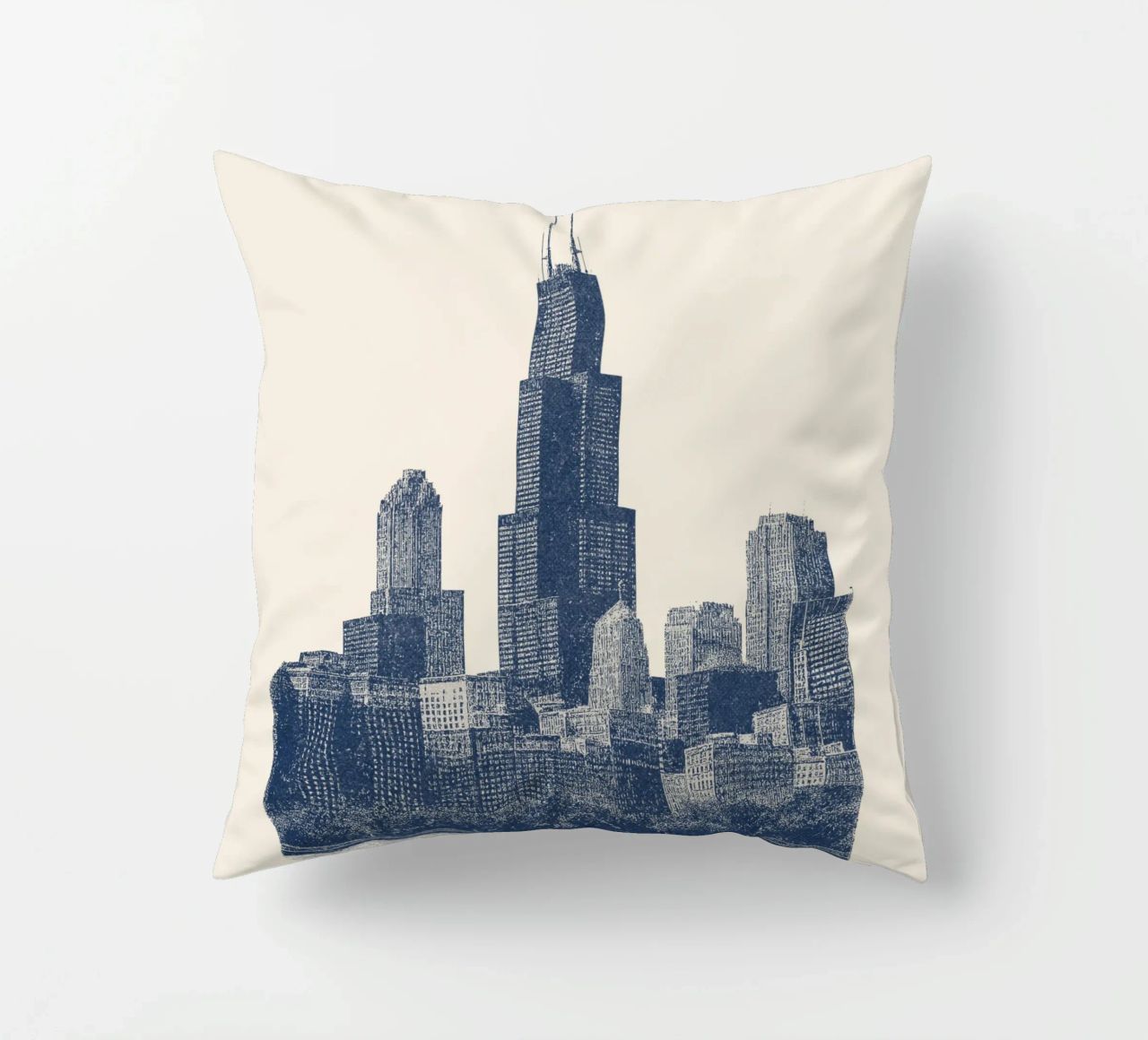 Sears Tower Style – Linocut Series cuscino da Studio Mooodz