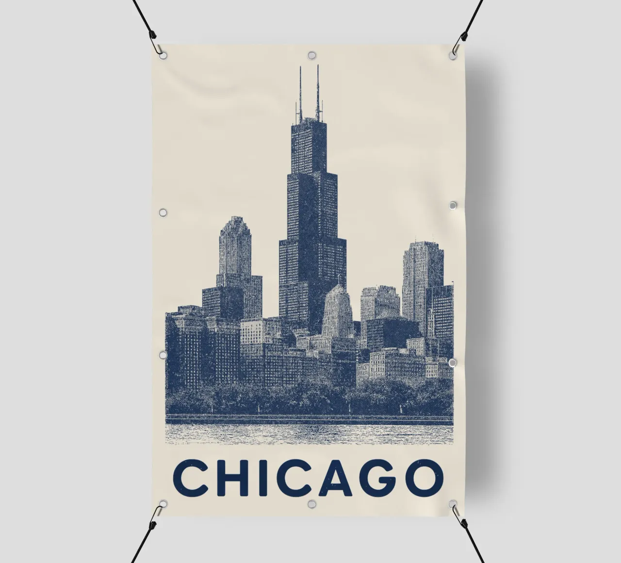 Sears Tower Style – Linocut Series telo in pvc da Studio Mooodz