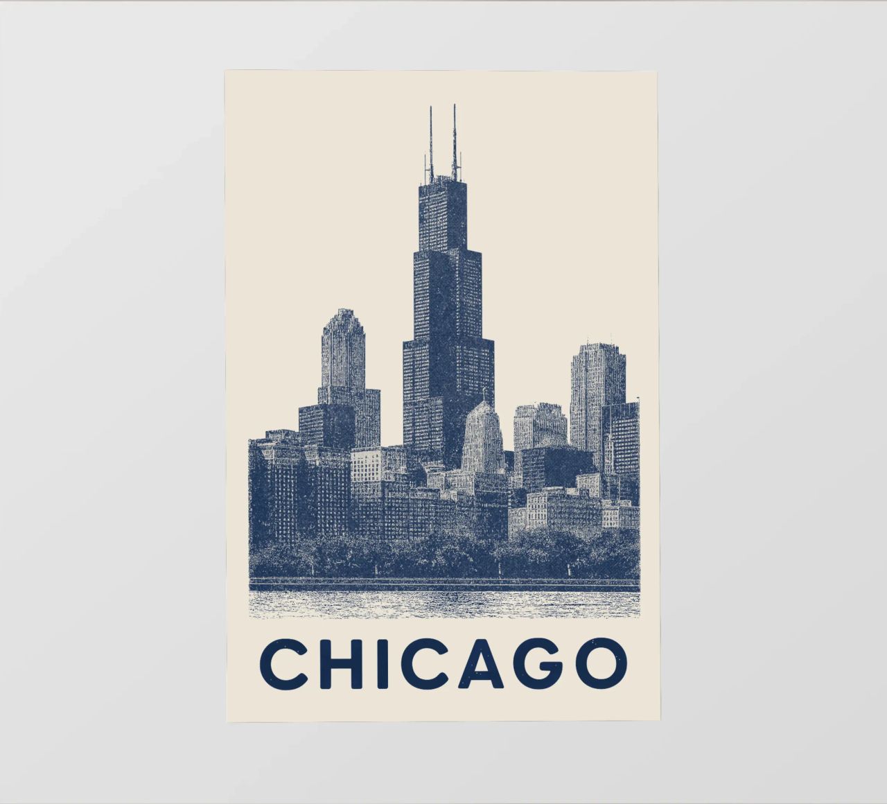 Sears Tower Style – Linocut Series telo in pvc da Studio Mooodz