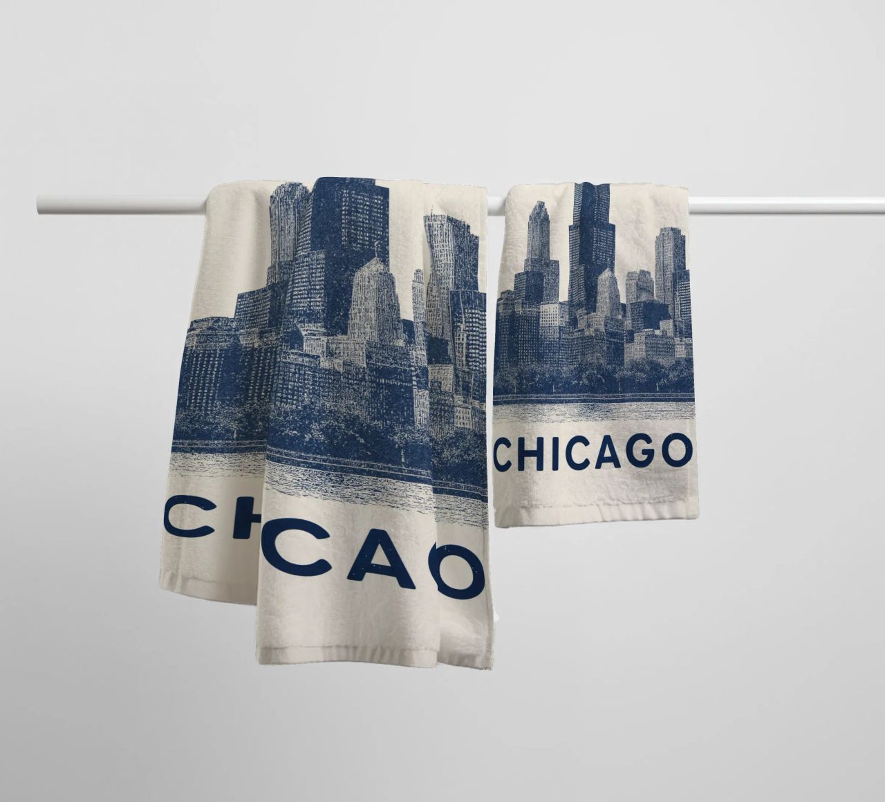 Sears Tower Style – Linocut Series asciugamano da bagno da Studio Mooodz