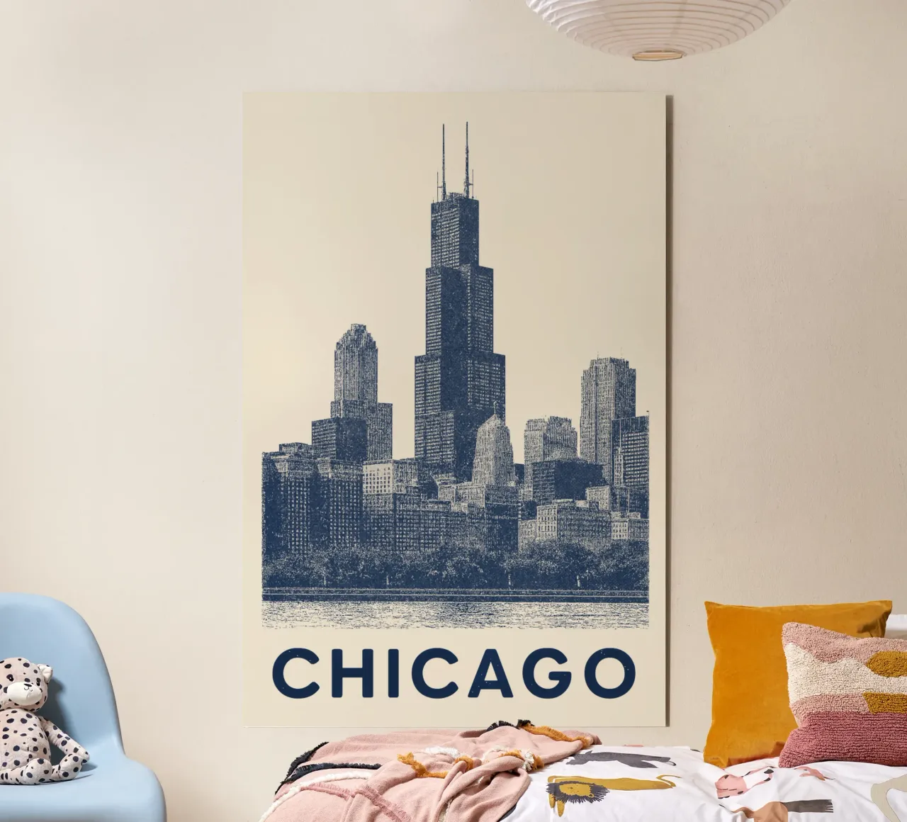 Sears Tower Style – Linocut Series alluminio dibond da Studio Mooodz