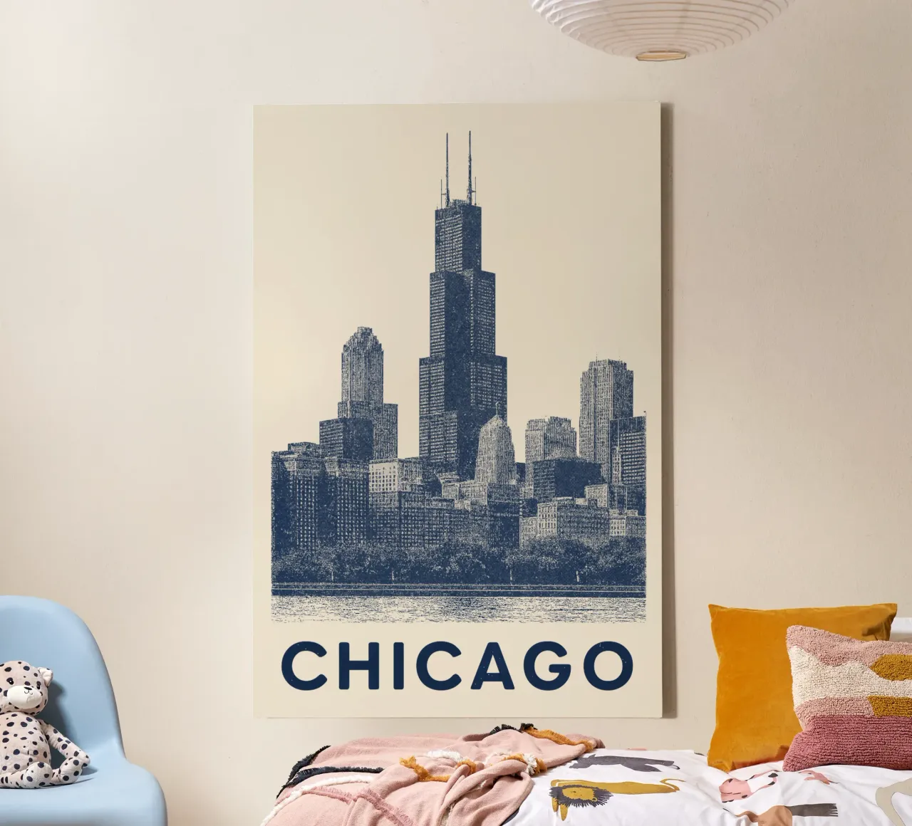 Sears Tower Style – Linocut Series canvas by Studio Mooodz