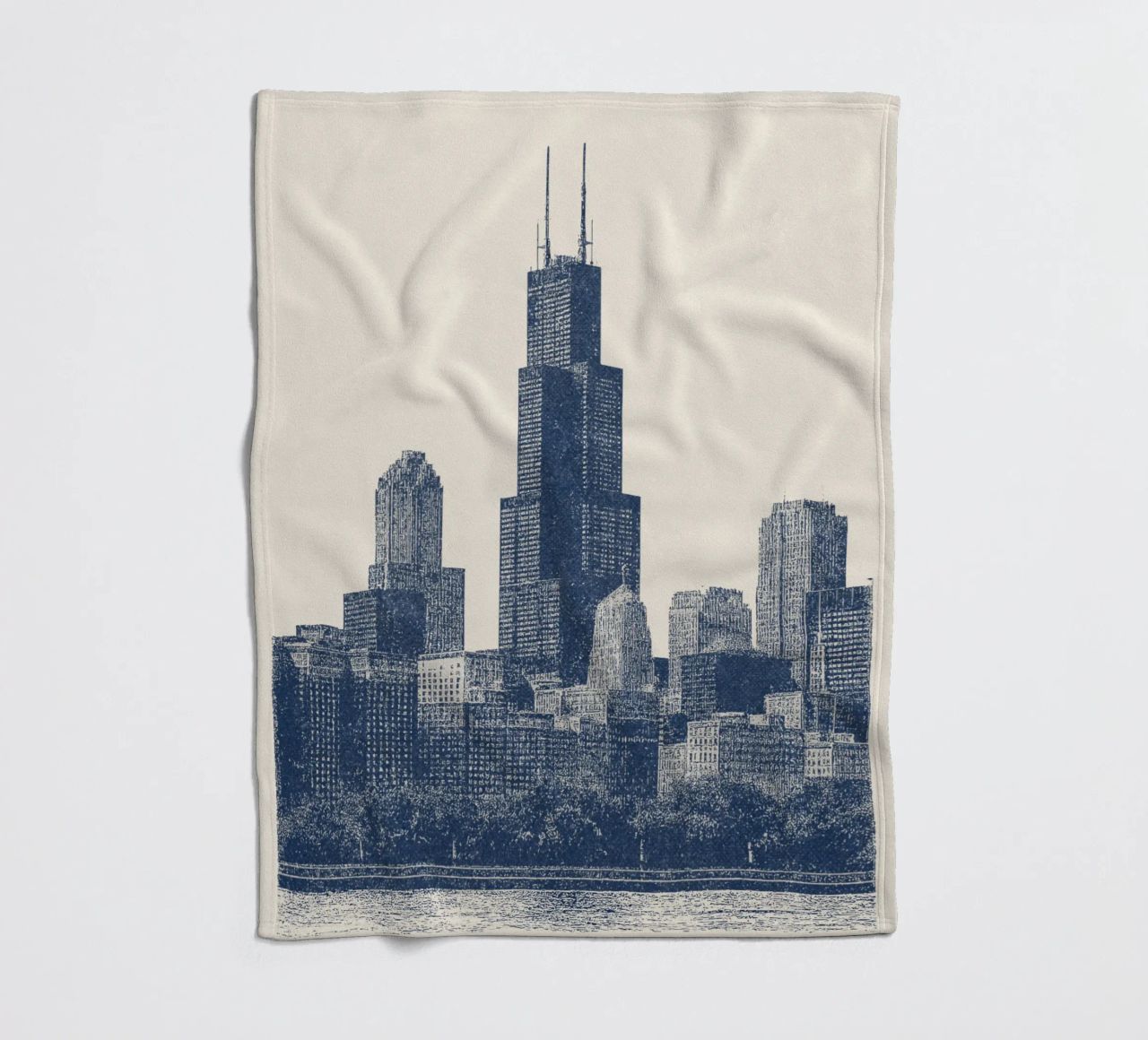 Sears Tower Style – Linocut Series coperta in pile da Studio Mooodz