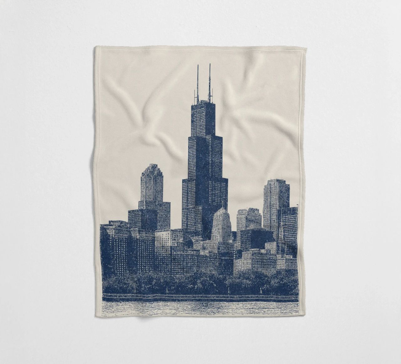 Sears Tower Style – Linocut Series coperta in pile da Studio Mooodz