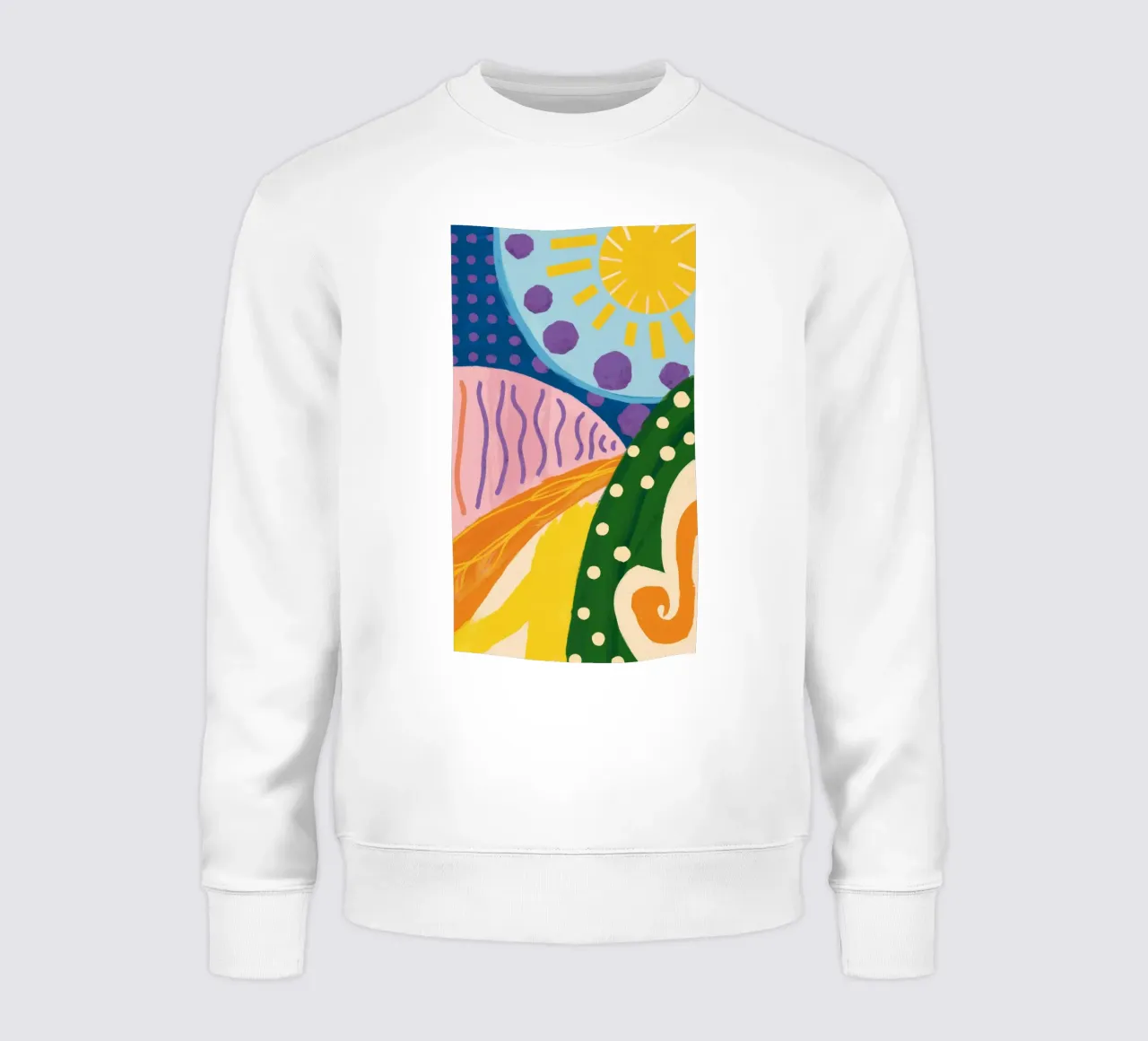 Sunburst Hills Abstraction sweatshirt by Zep Layers