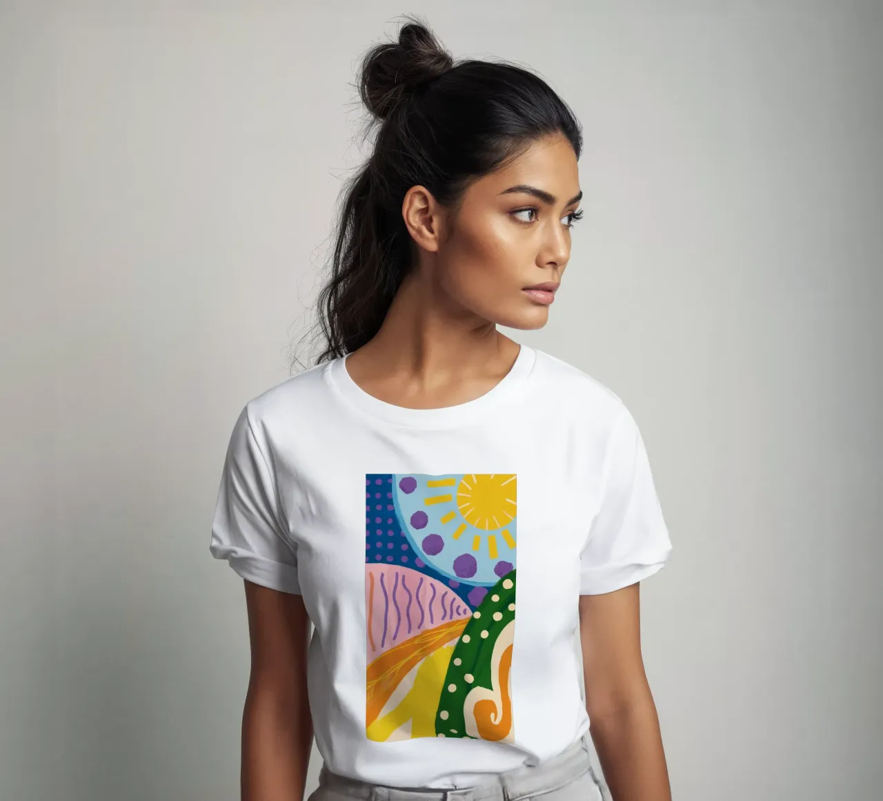 Sunburst Hills Abstraction t-shirt by Zep Layers