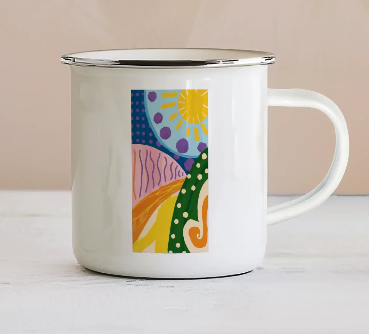 Astrazione di Sunburst Hills tazza in smalto da Zep Layers