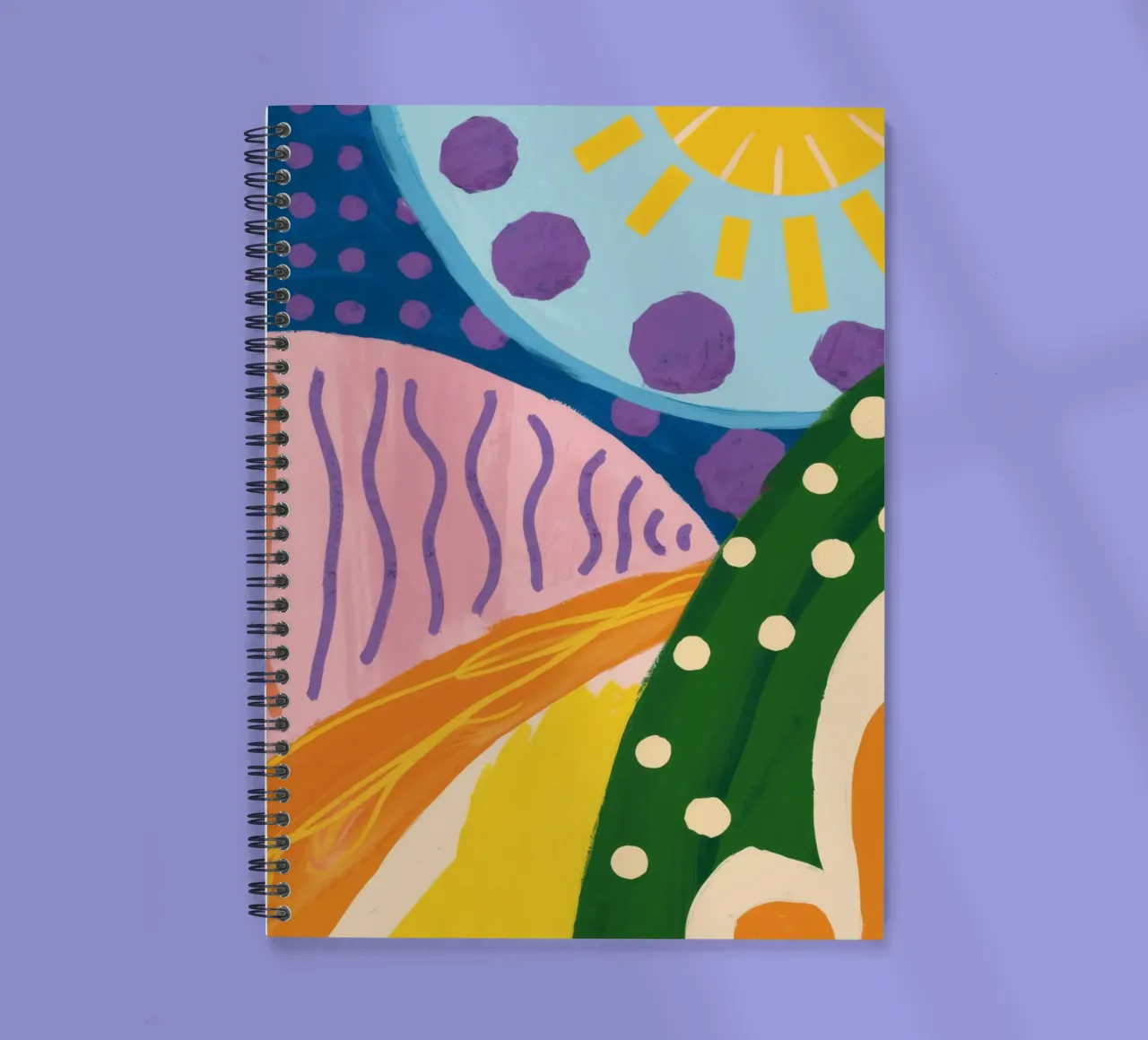 Sunburst Hills Abstraction spiral notebook by Zep Layers