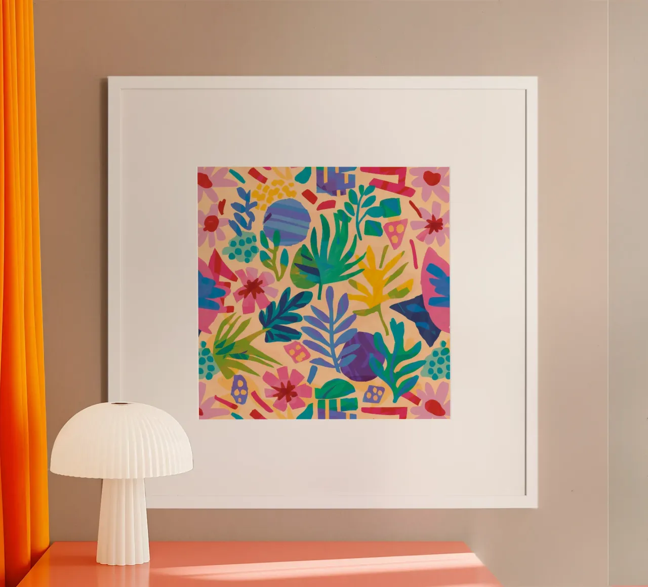 Serenità delle foglie poster con telaio in legno da Zep Layers