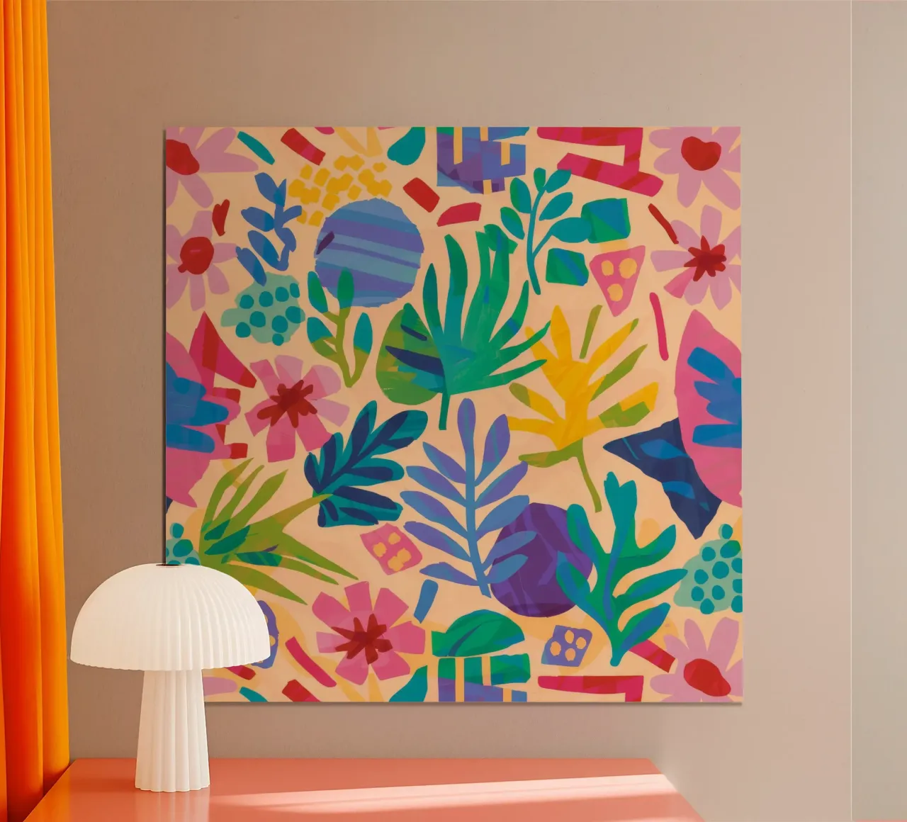 Serenità delle foglie poster con telaio in legno da Zep Layers