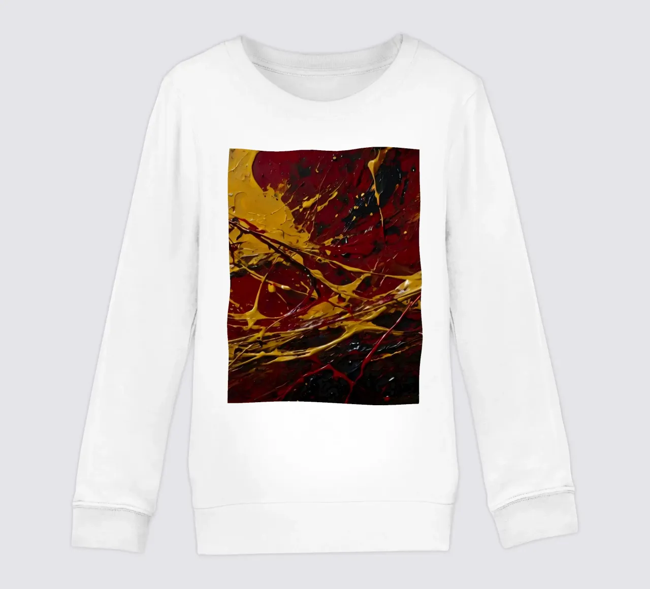 pittura astratta con spruzzi dinamici di rosso, nero felpa bambino da DesignDoodle