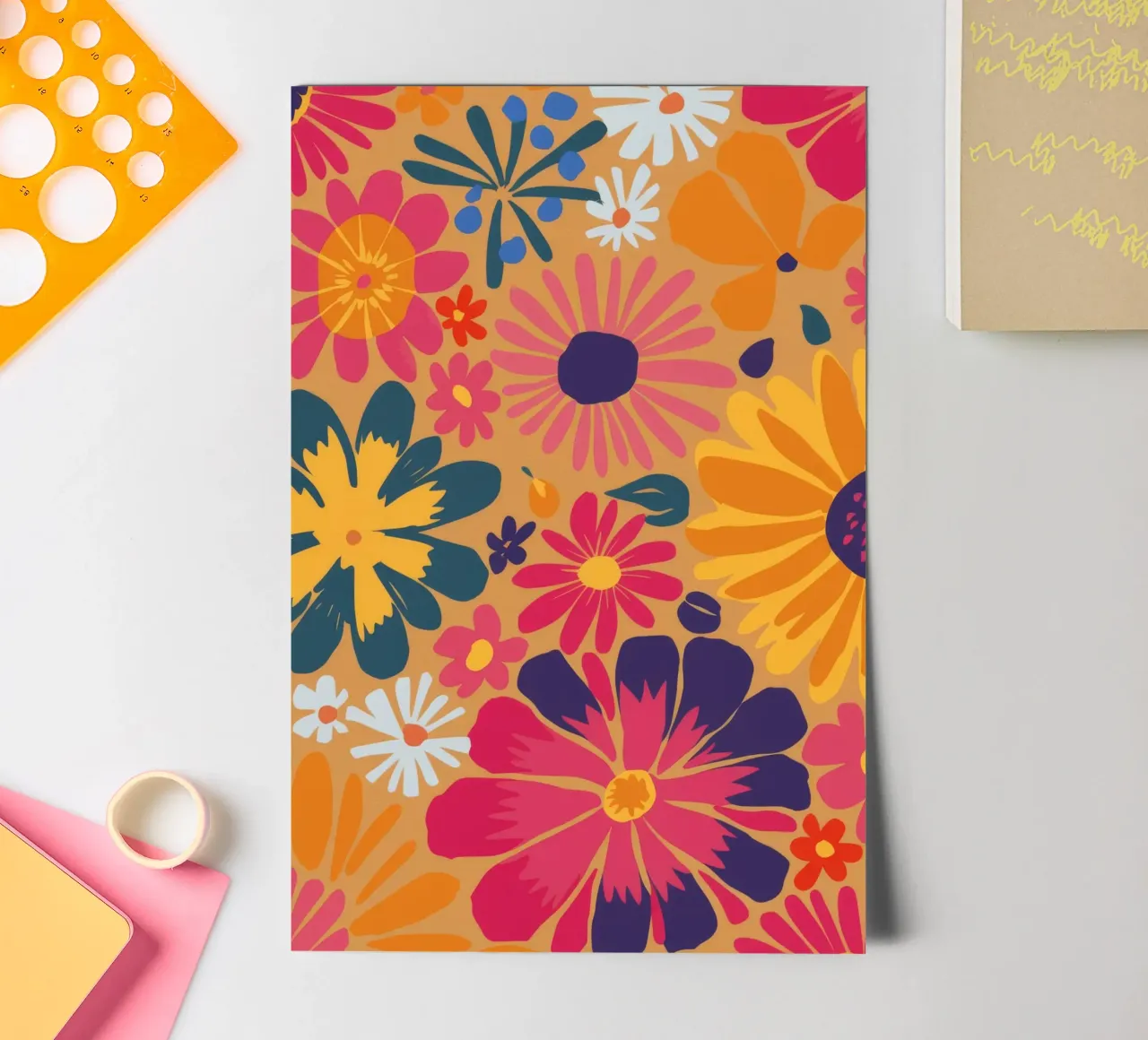 Herbstliche Blumengirlande Stickerbogen von Zep Layers