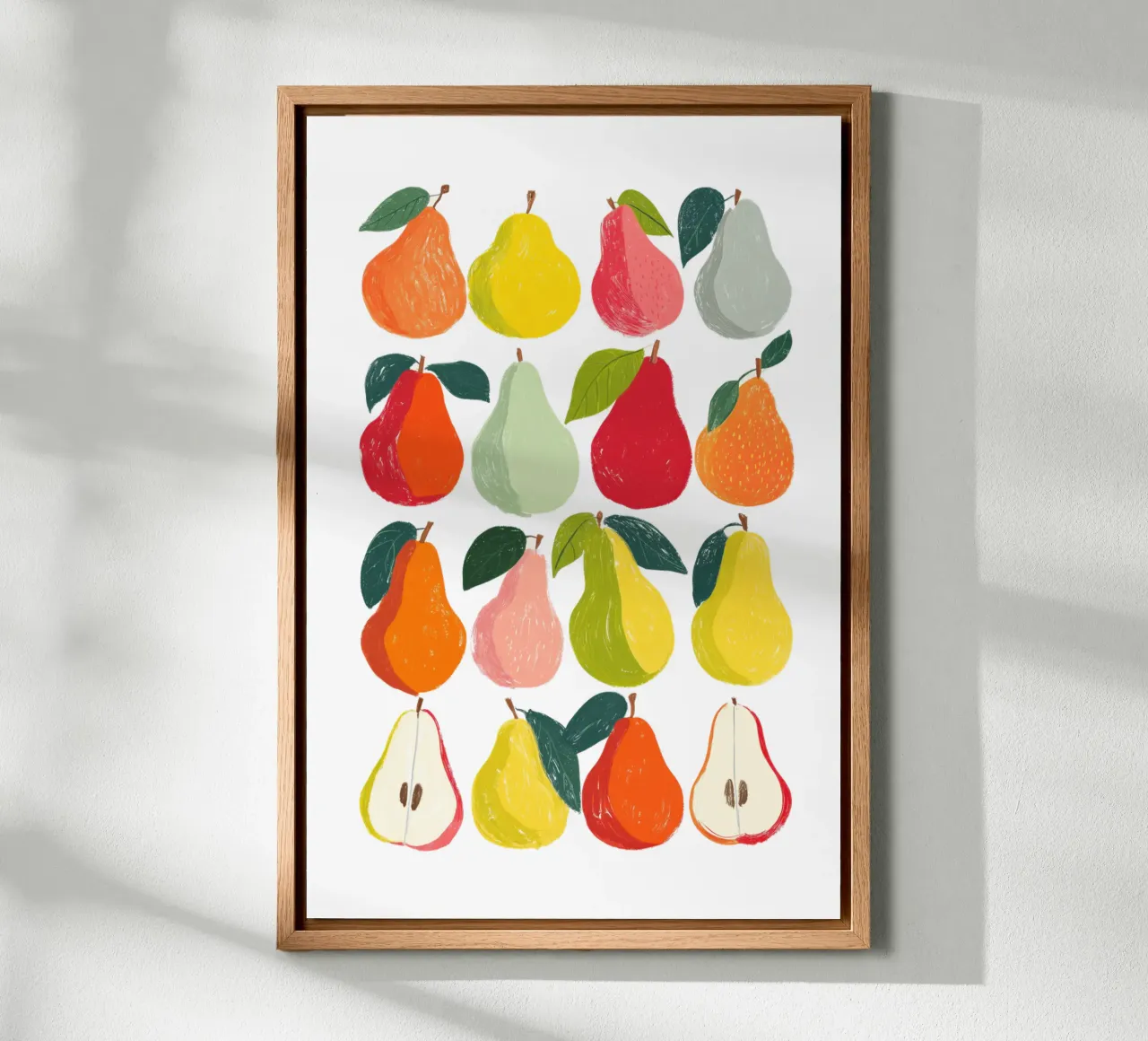 Varietà di pere colorate tela da Melloi Art Print