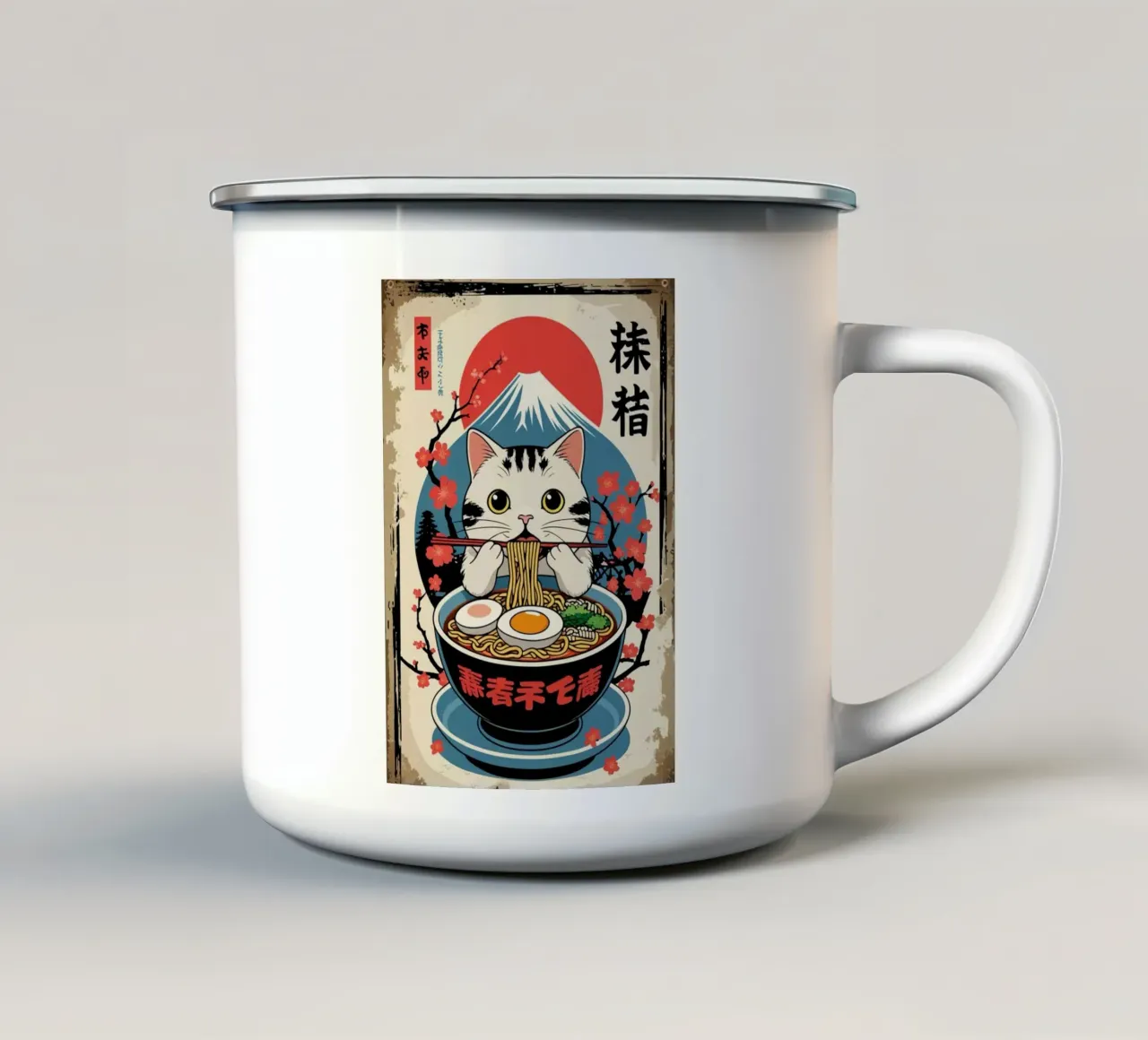 Mi piace il ramen tazza in smalto da Waylons Studio