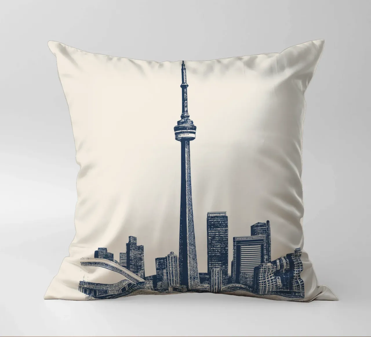 Toronto – CN Tower Print - – Linocut Series cuscino da Studio Mooodz