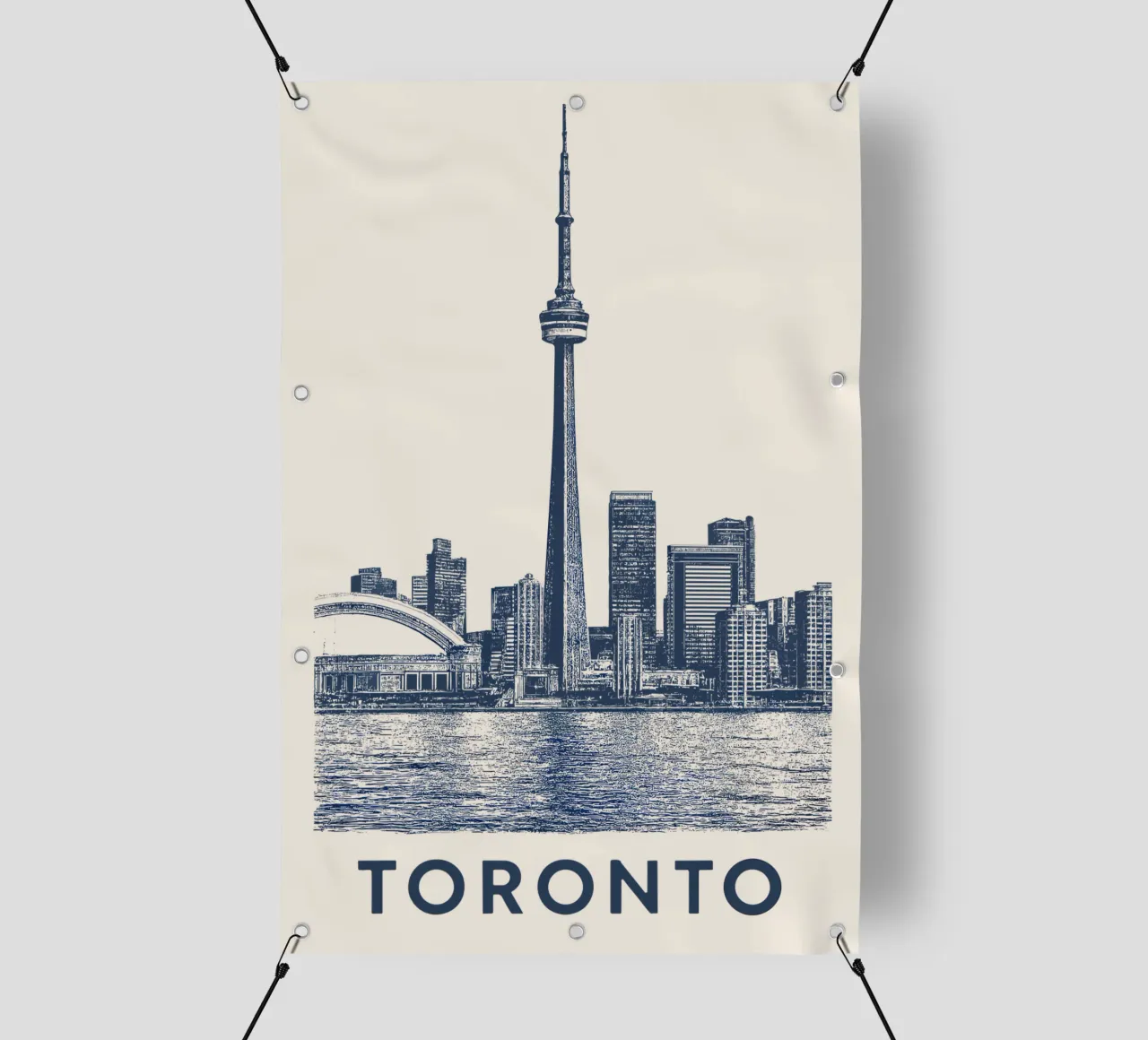Toronto – CN Tower Print - – Linocut Series telo in pvc da Studio Mooodz