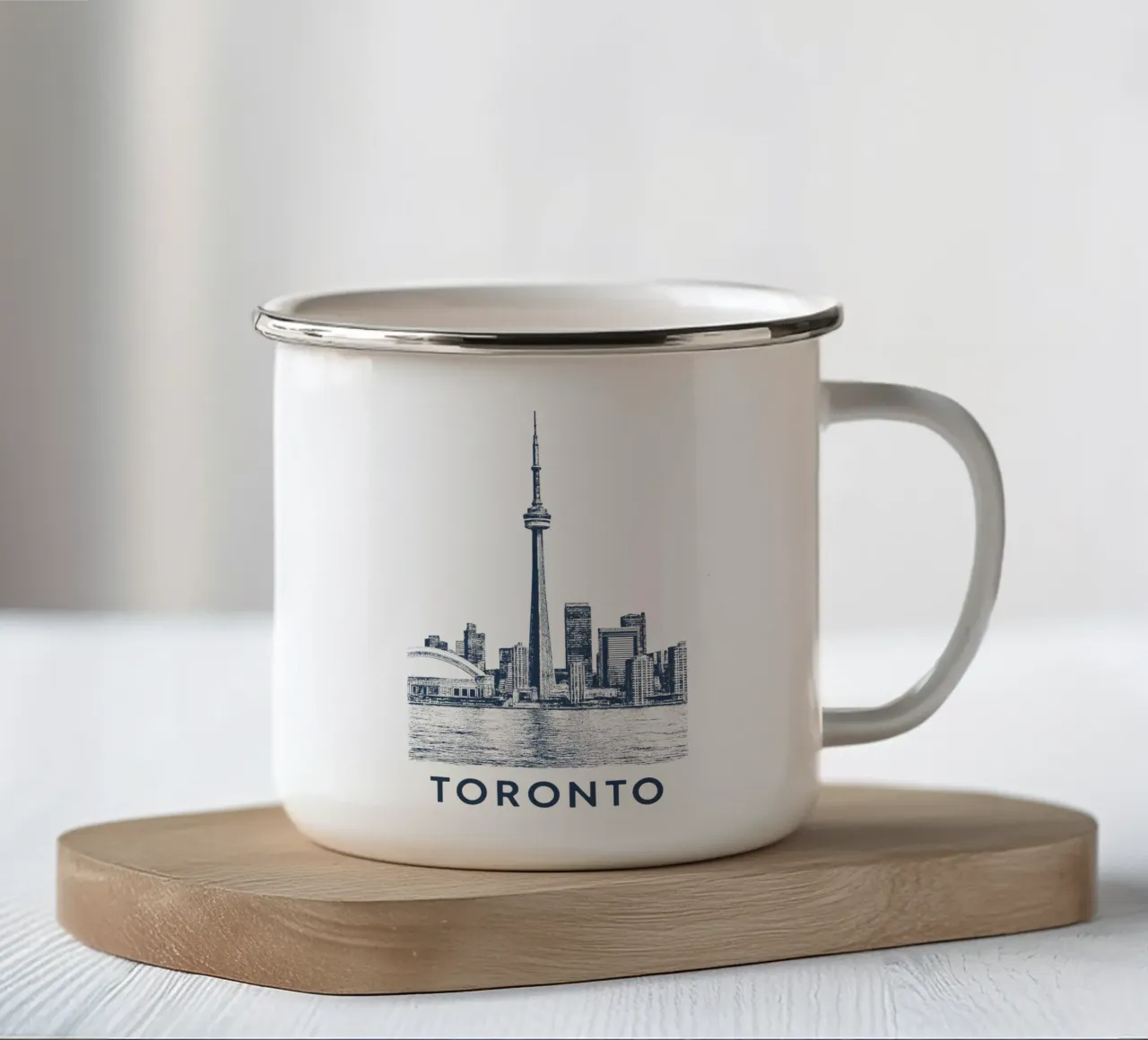 Toronto – CN Tower Print - – Linocut Series tazza in smalto da Studio Mooodz
