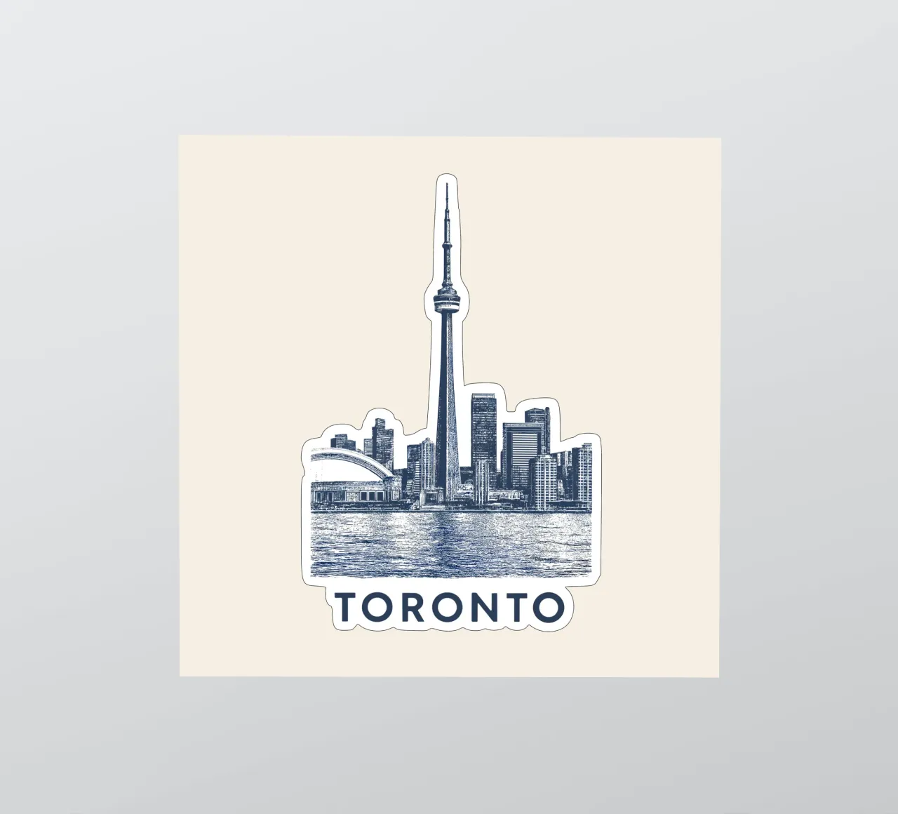 Toronto – CN Tower Print - – Linocut Series sticker by Studio Mooodz