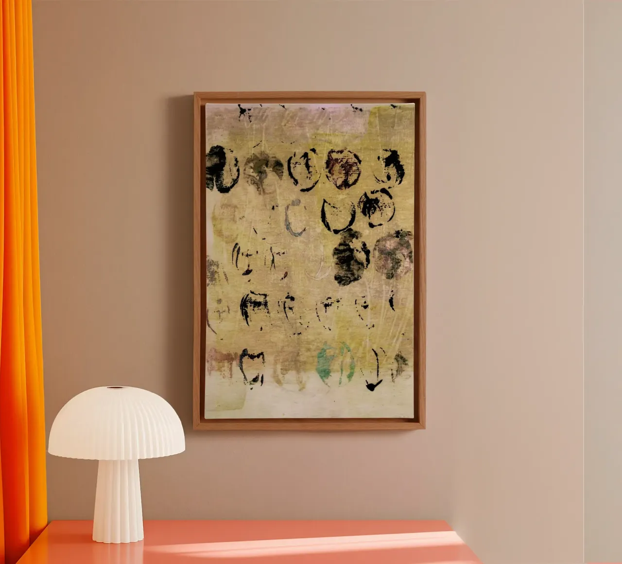 Marks Neutral canvas met Baklijst van IRIS LEHNHARDT FINE ART