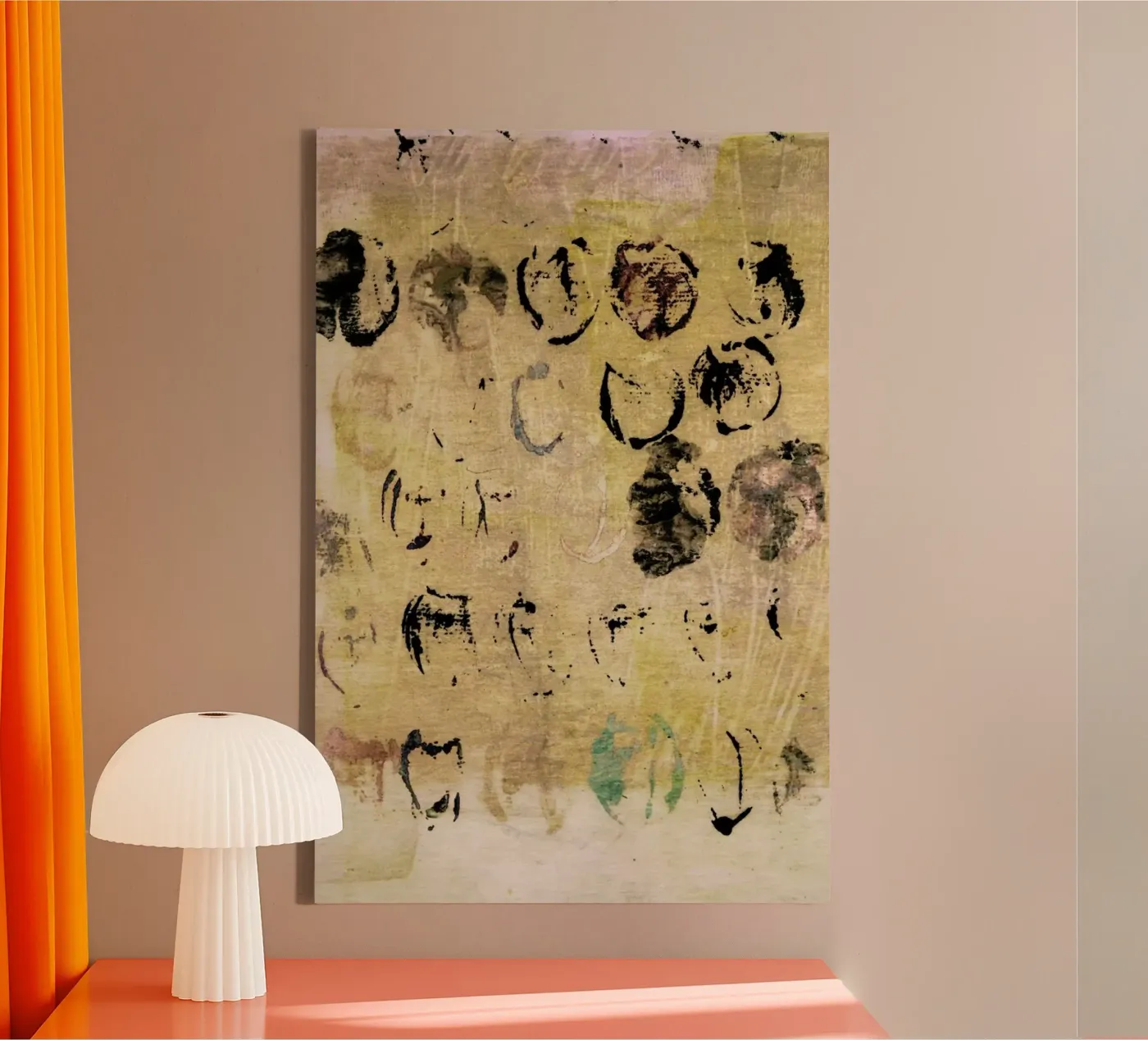 Marks Neutral canvas by IRIS LEHNHARDT FINE ART