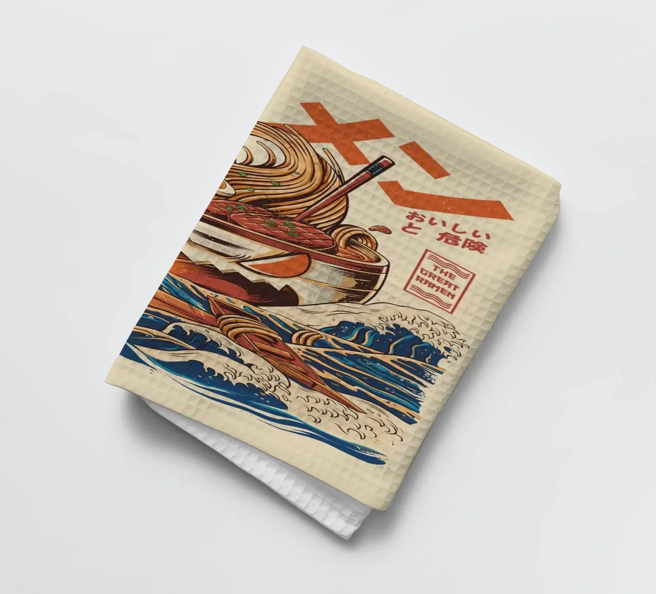 The Great Ramen tea towel by Waylons Studio