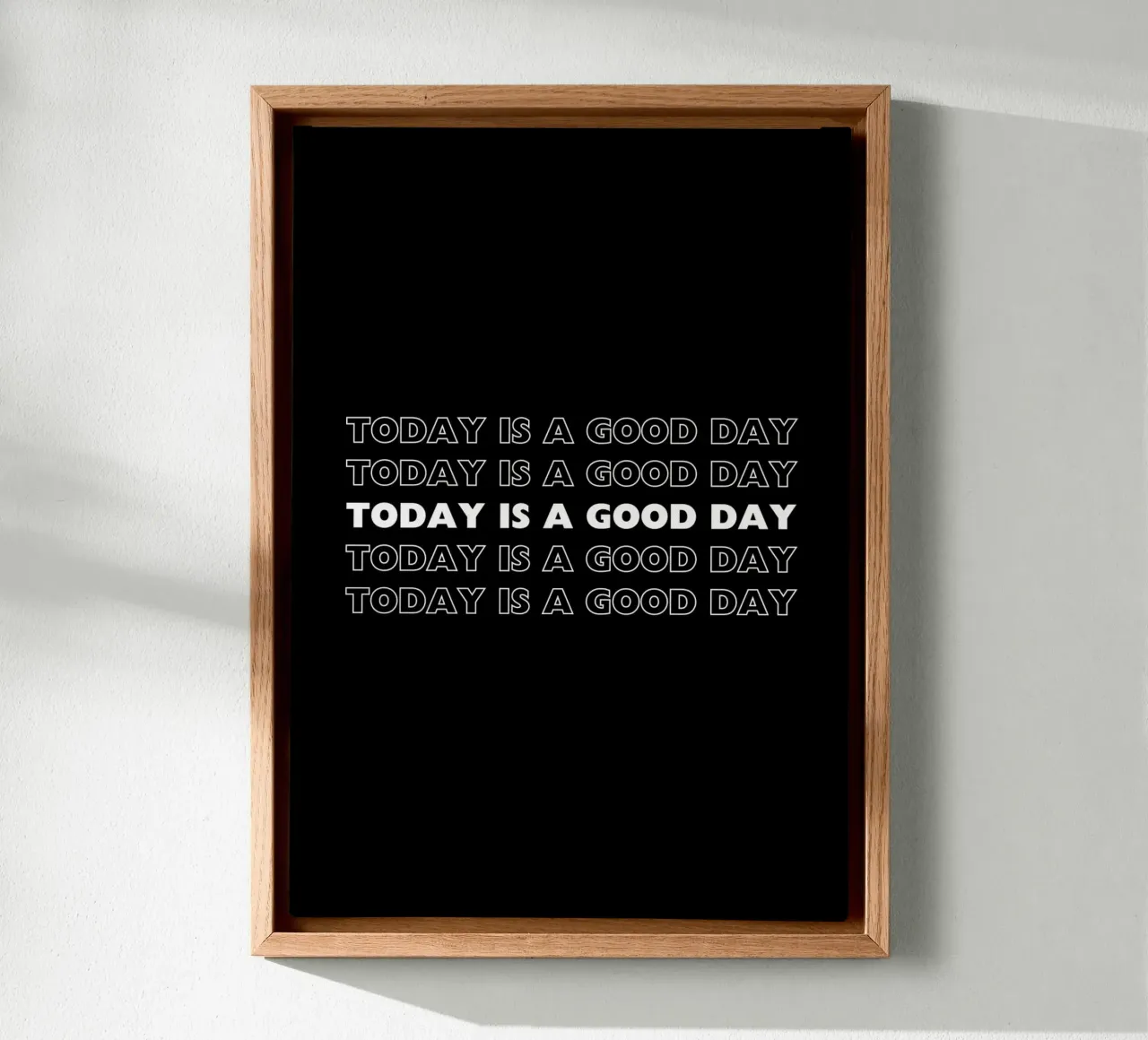 TODAY IS A GOOD DAY tela con Cornice a cassetta da DigiWunderwerk