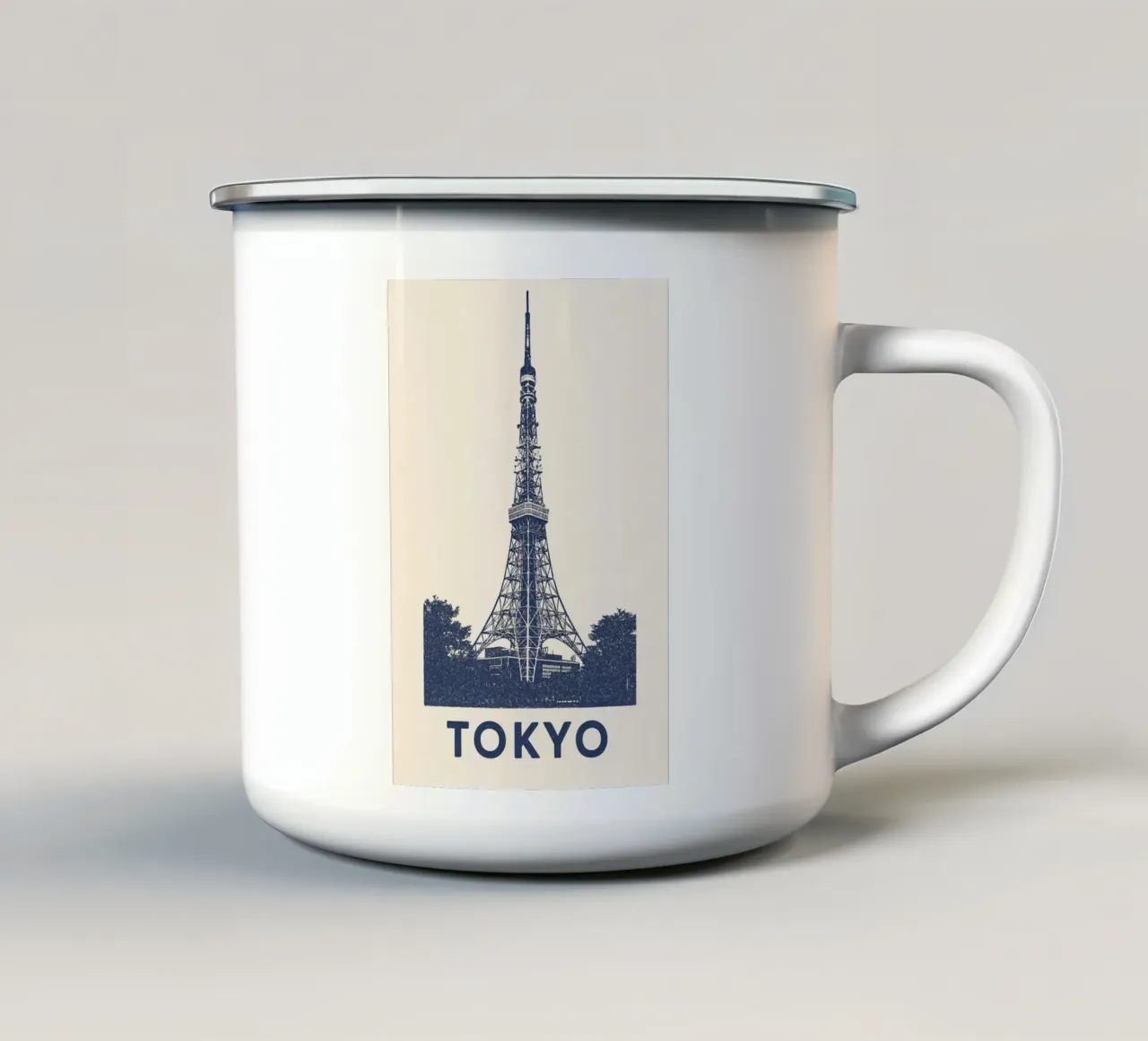 Urban Icon: Tokyo – Linocut Series tazza in smalto da Studio Mooodz