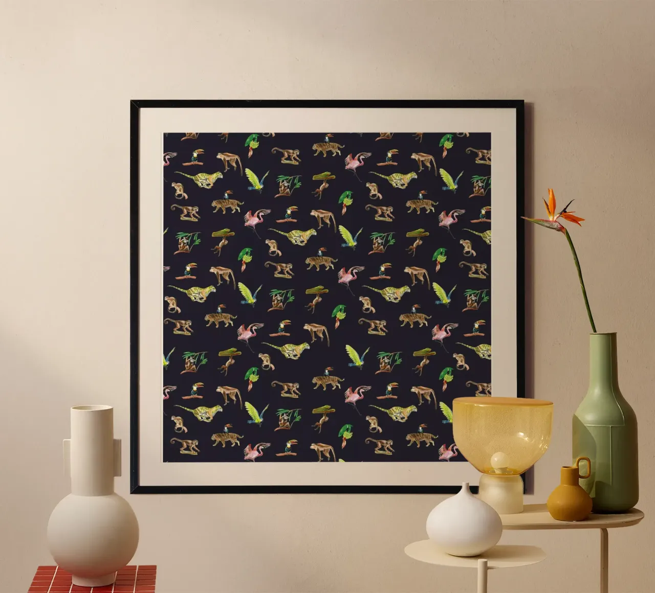 Animal Colorful Wildlife Blue poster da Femke Zwaan