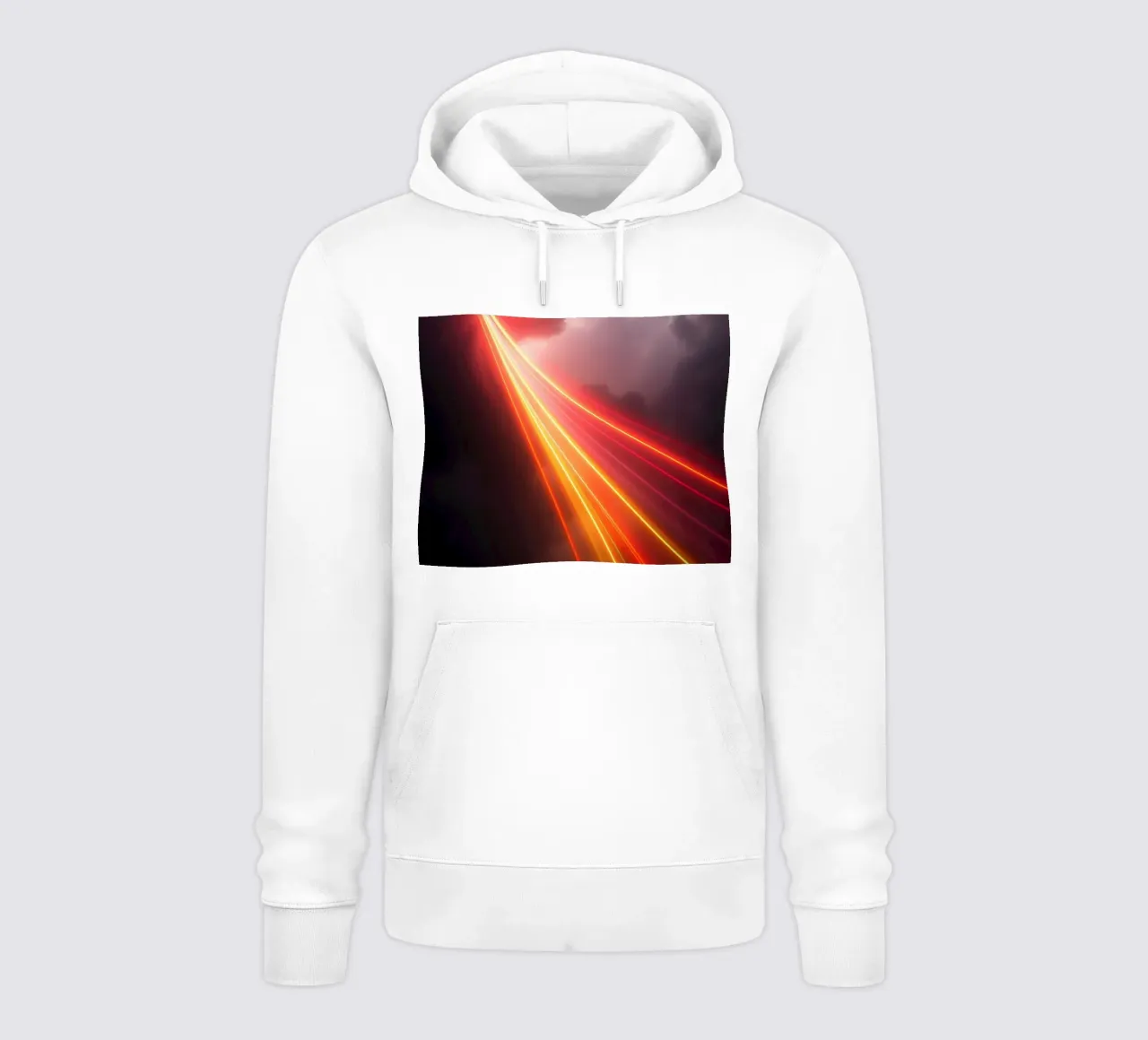 astratto con scie di luce dinamiche su un cielo scuro e tempestoso felpa con cappuccio da DesignDoodle