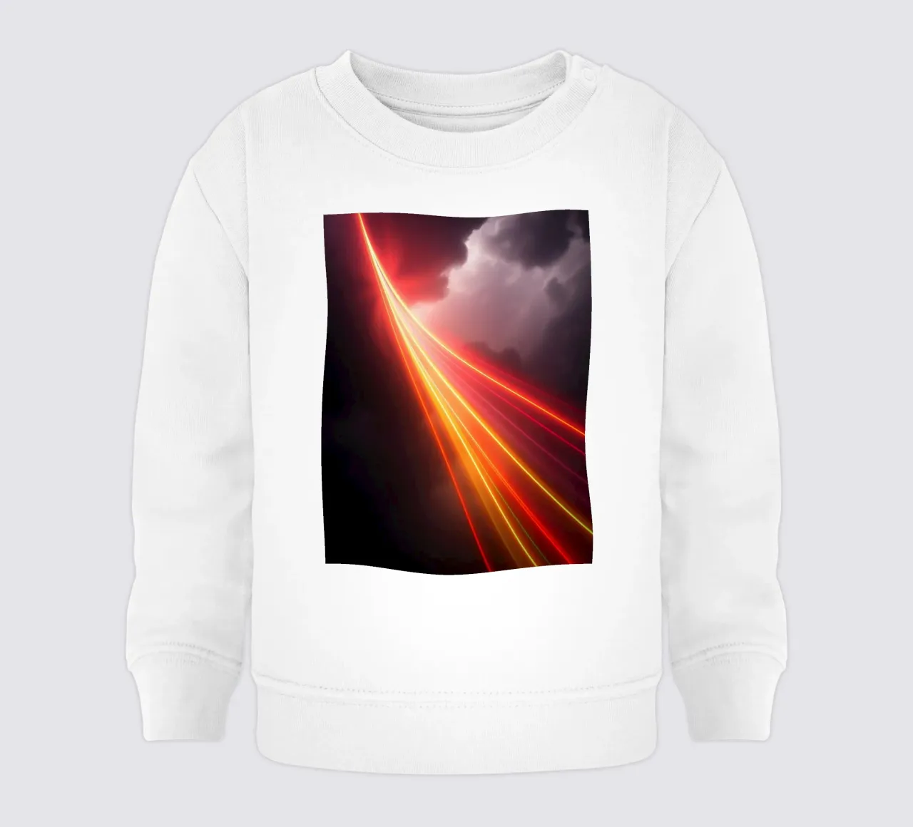astratto con scie di luce dinamiche su un cielo scuro e tempestoso felpa neonato da DesignDoodle