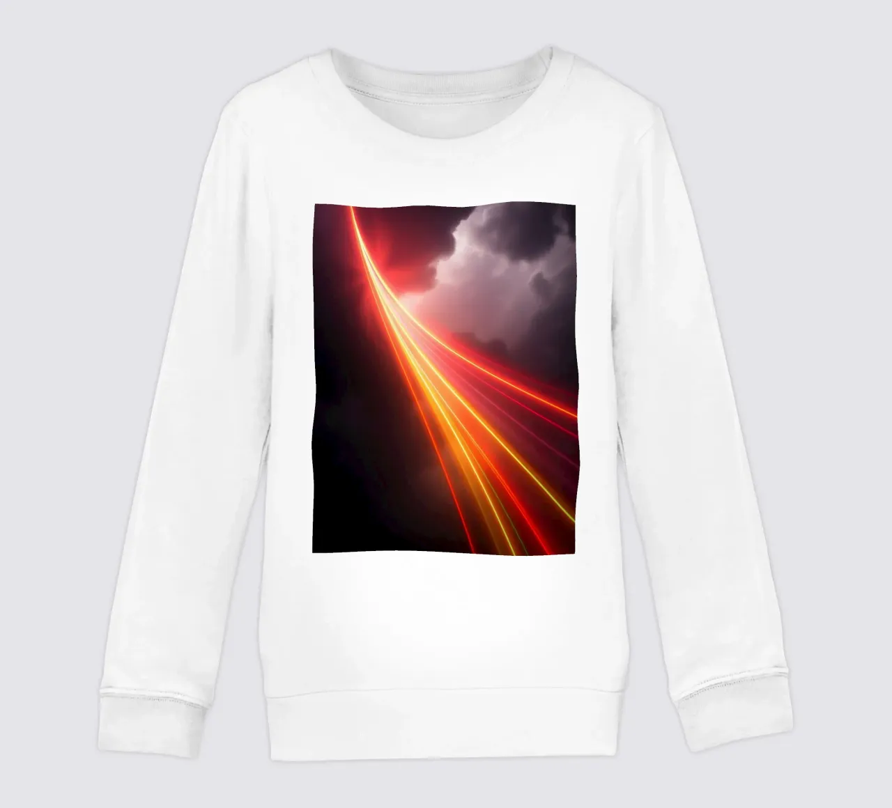 astratto con scie di luce dinamiche su un cielo scuro e tempestoso felpa bambino da DesignDoodle