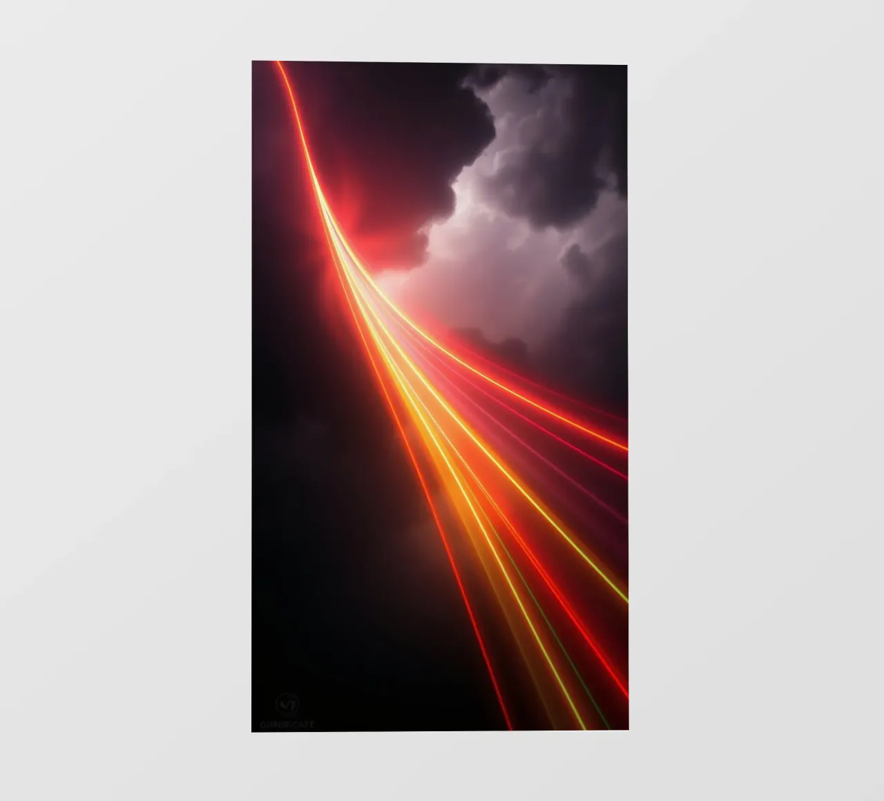 astratto con scie di luce dinamiche su un cielo scuro e tempestoso telo in pvc da DesignDoodle