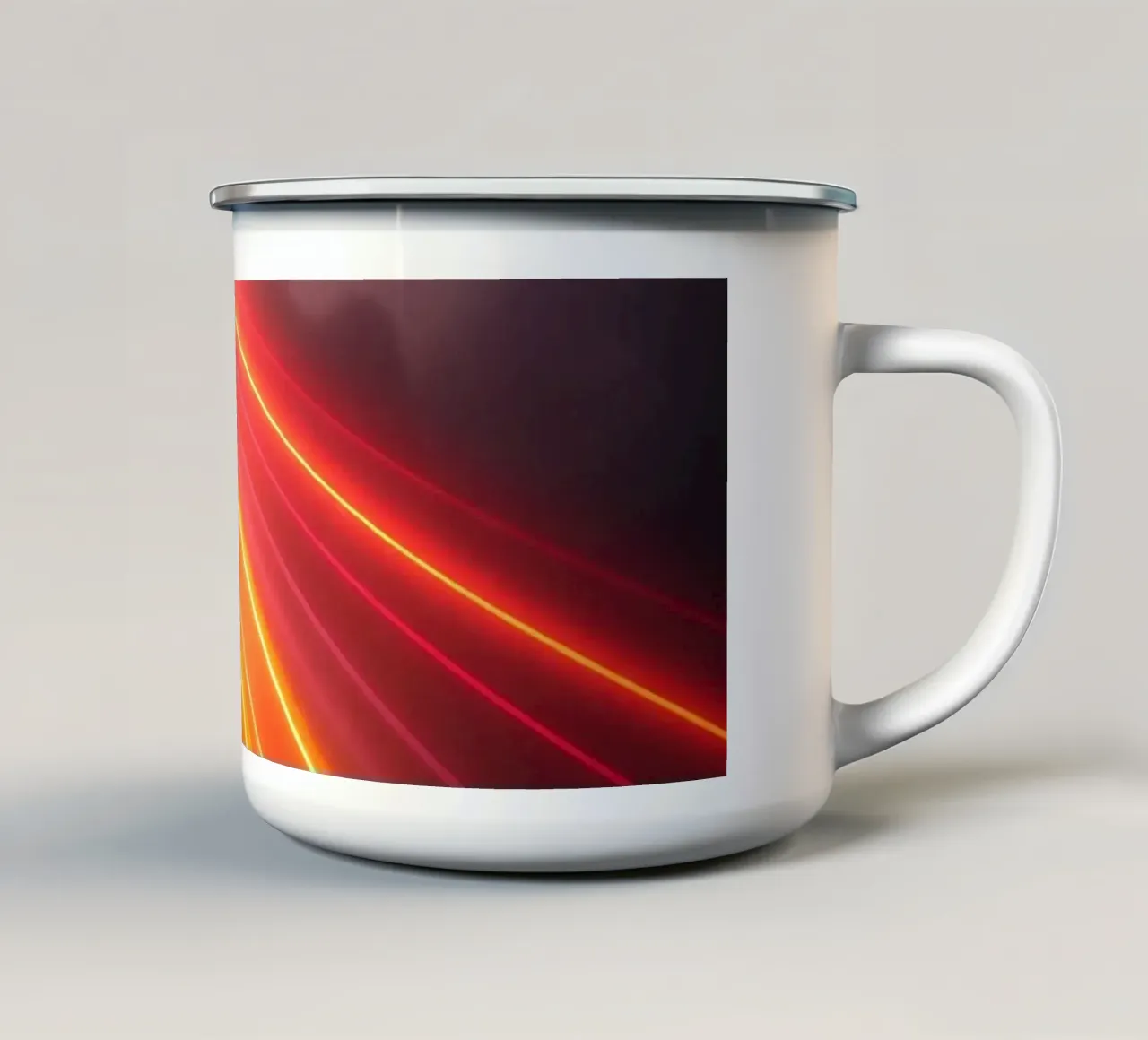 abstrait avec des traînées de lumière dynamiques sur un ciel d'orage sombre mug en émail de DesignDoodle