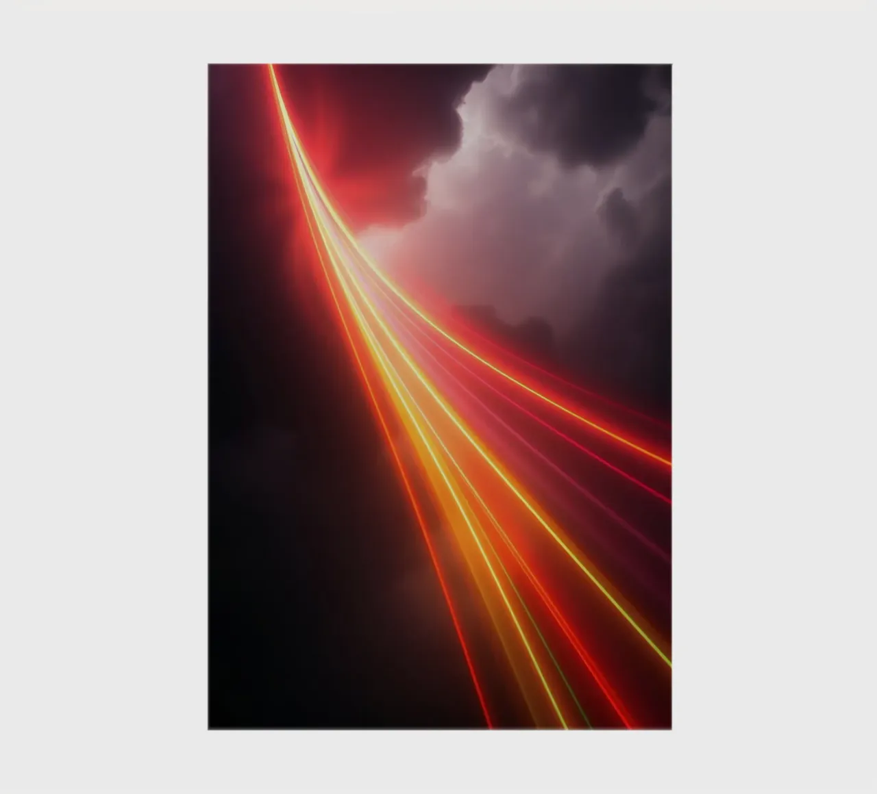 abstrait avec des traînées de lumière dynamiques sur un ciel d'orage sombre carnet de notes de DesignDoodle