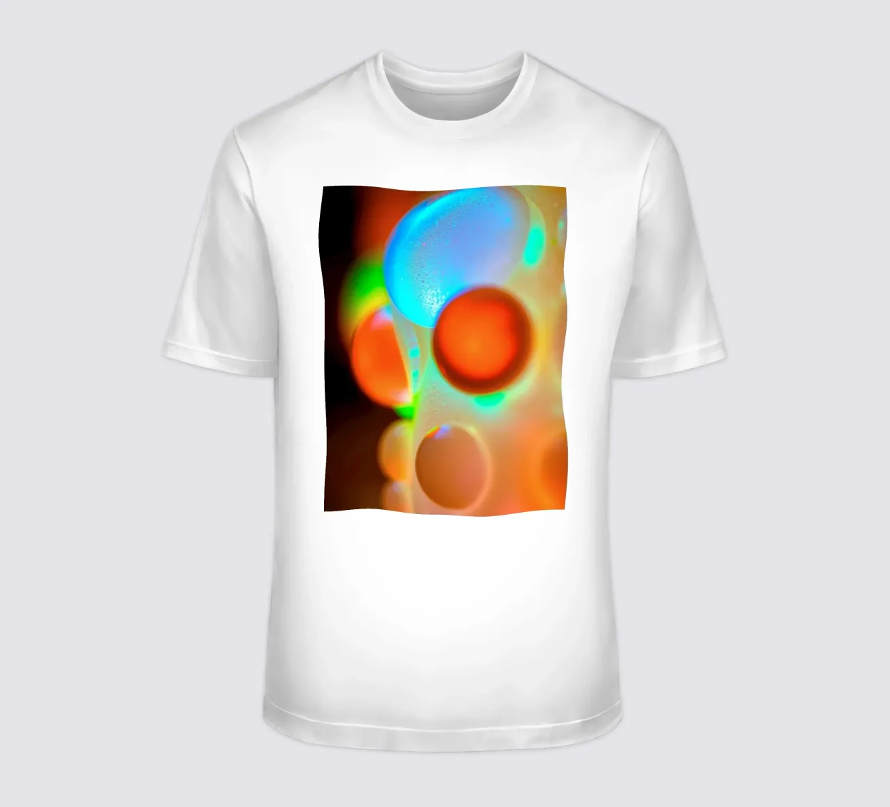 Colorful abstract design with illuminated bubbles t-shirt by DesignDoodle