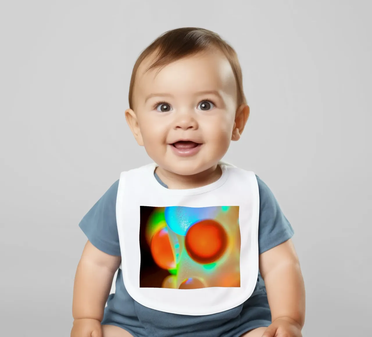 Disegno astratto colorato con bolle illuminate bavaglino da DesignDoodle