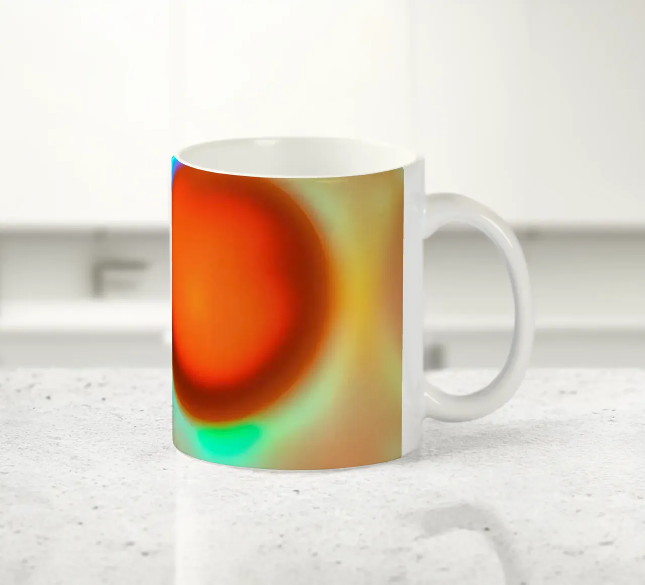 Kleurrijk abstract ontwerp met verlichte bellen keramische mok van DesignDoodle