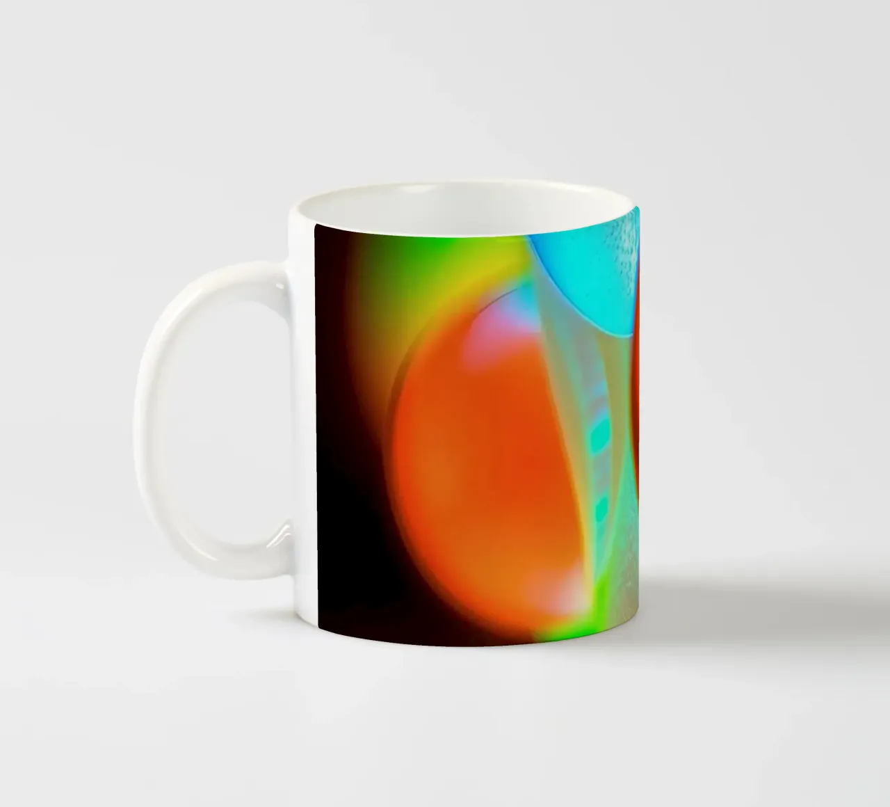 Kleurrijk abstract ontwerp met verlichte bellen keramische mok van DesignDoodle