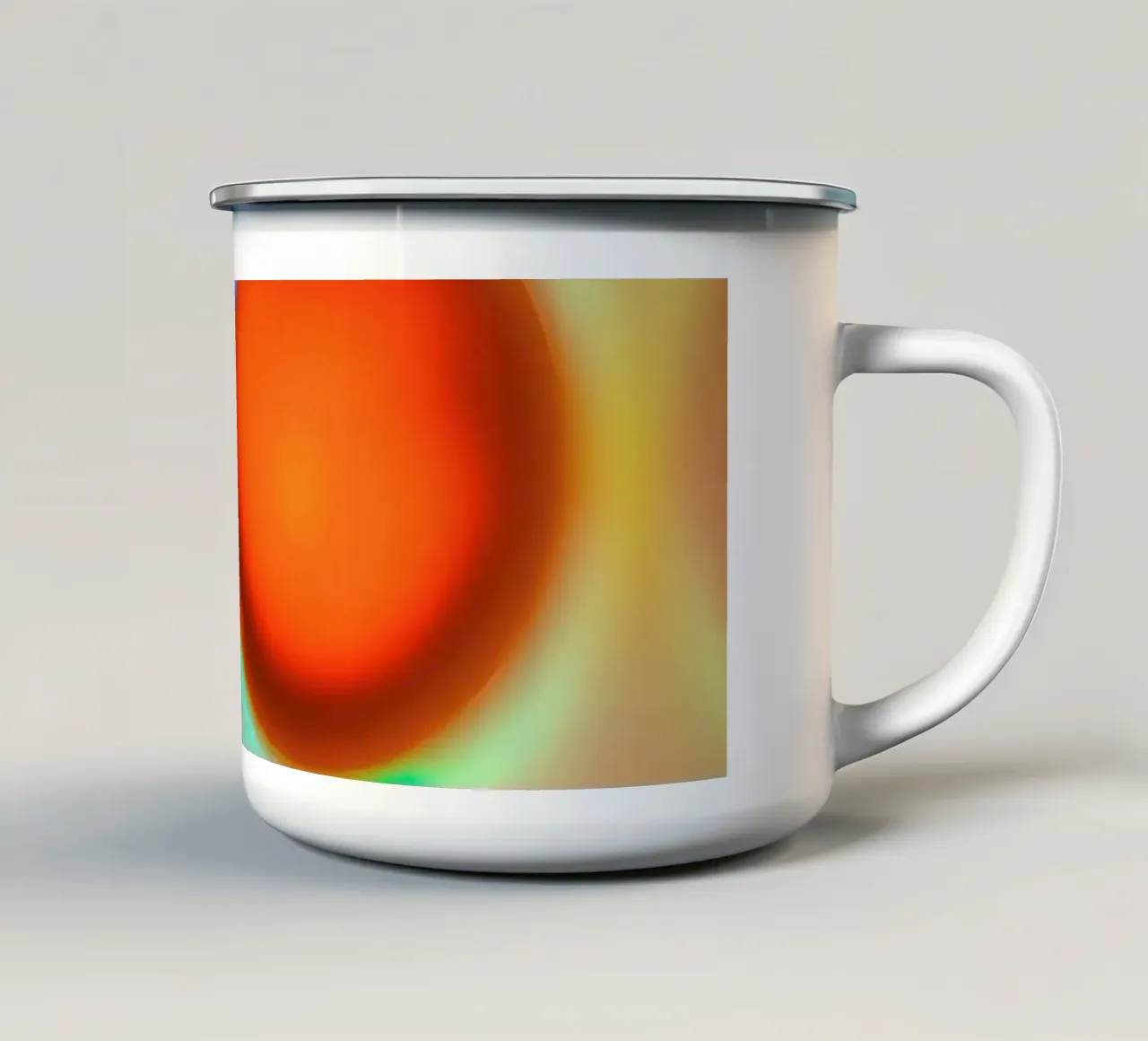 Kleurrijk abstract ontwerp met verlichte bellen emaille mok van DesignDoodle