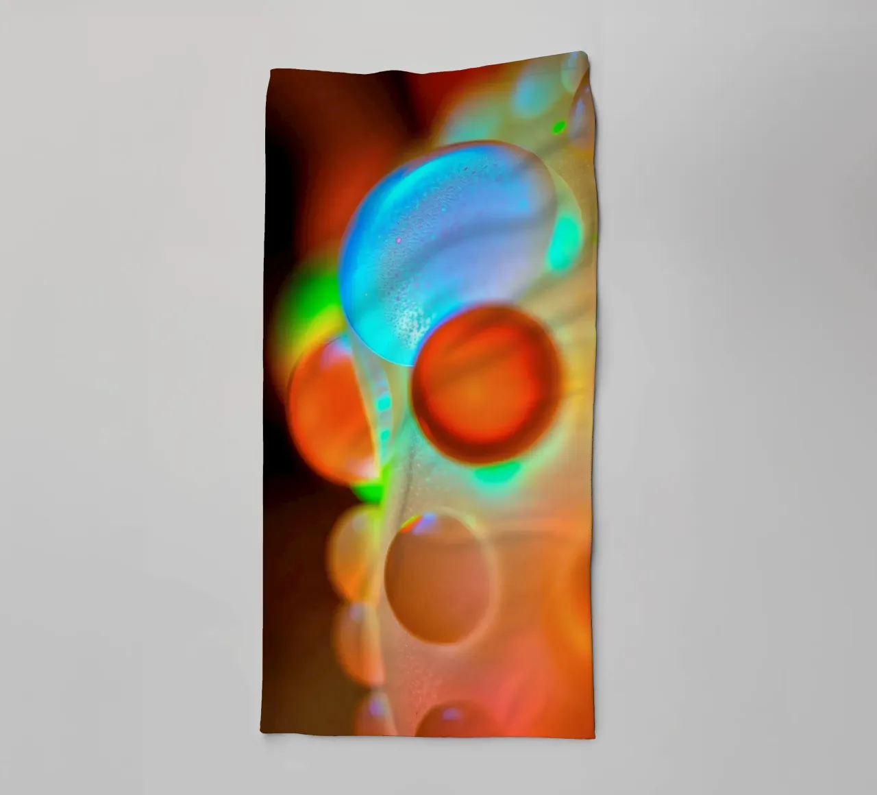Colorful abstract design with illuminated bubbles towel by DesignDoodle