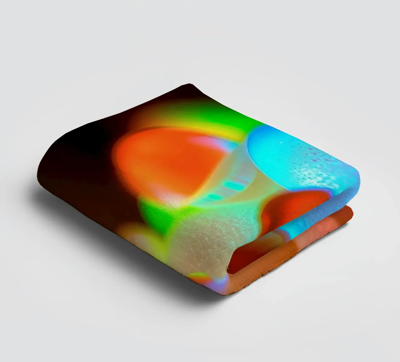 Colorful abstract design with illuminated bubbles towel by DesignDoodle