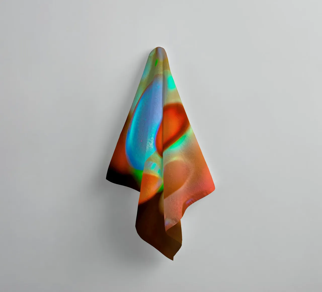 Colorful abstract design with illuminated bubbles towel by DesignDoodle