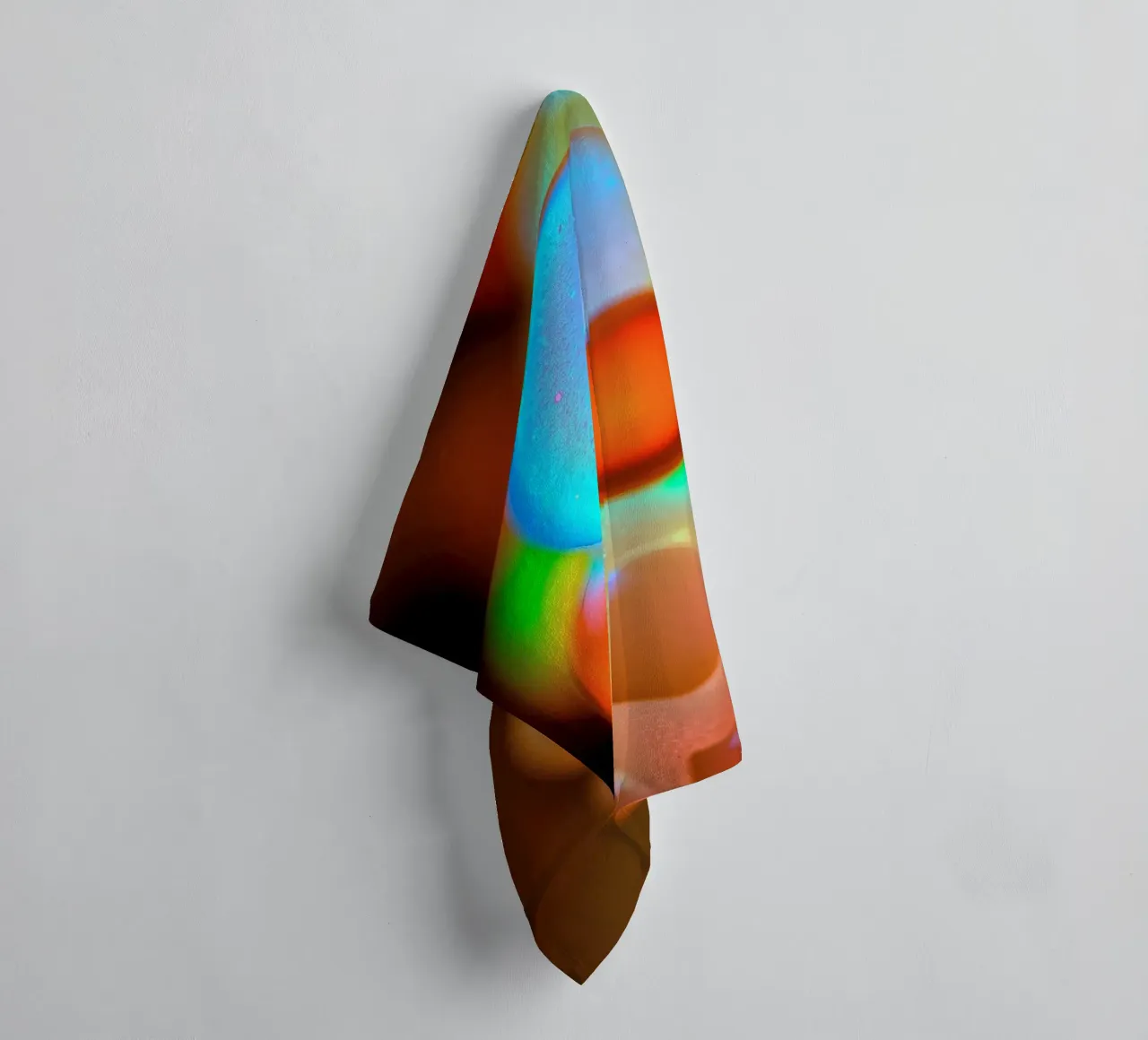 Colorful abstract design with illuminated bubbles towel by DesignDoodle