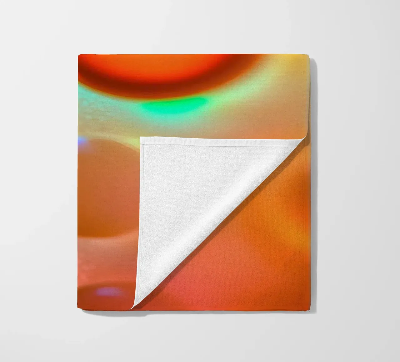 Colorful abstract design with illuminated bubbles beach towel by DesignDoodle