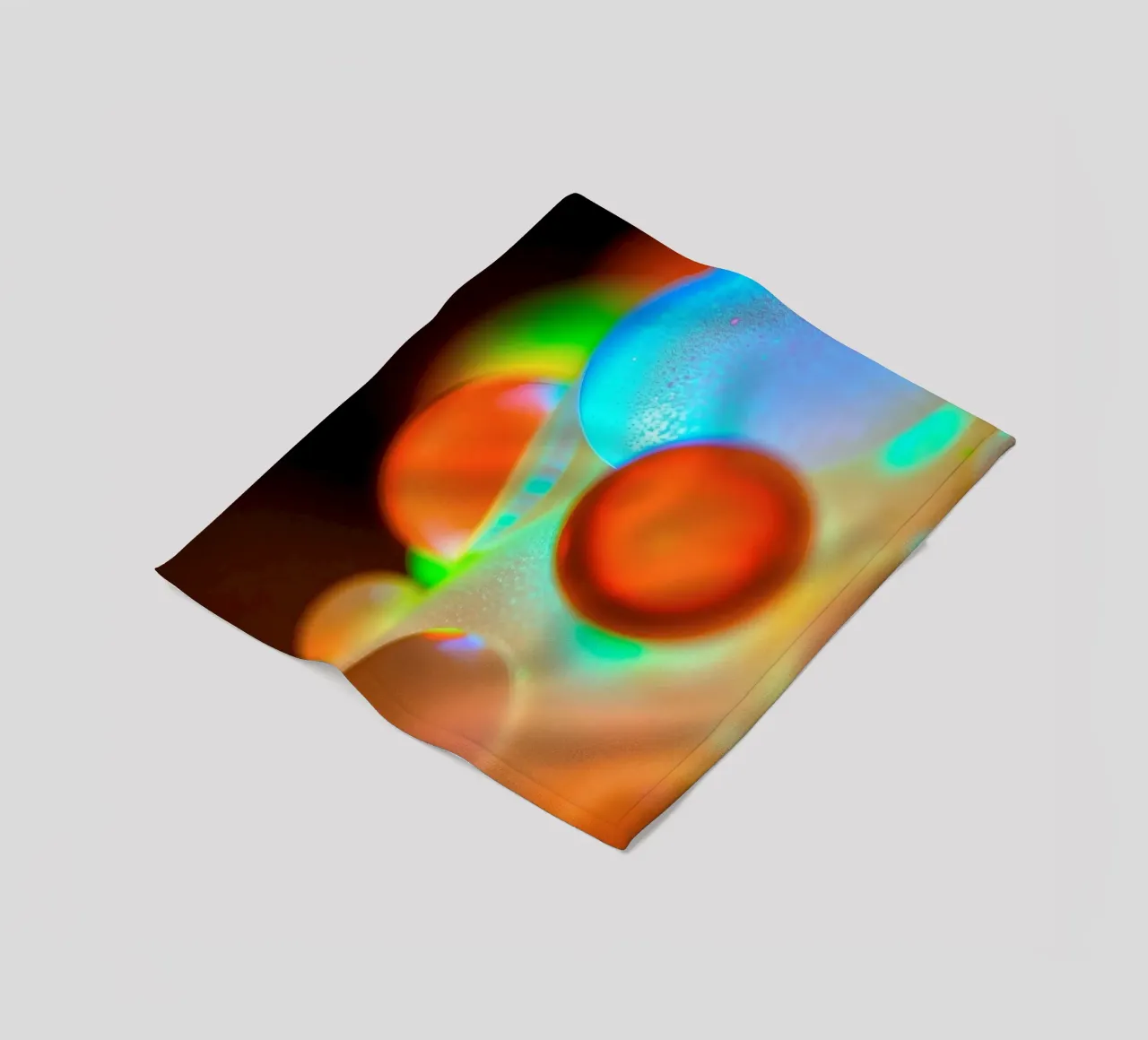 Colorful abstract design with illuminated bubbles fleece blanket by DesignDoodle