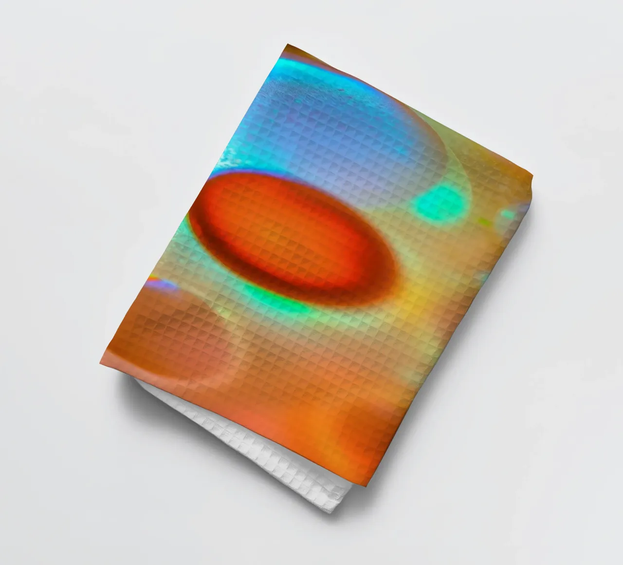 Motif abstrait coloré avec des bulles illuminées torchon de DesignDoodle