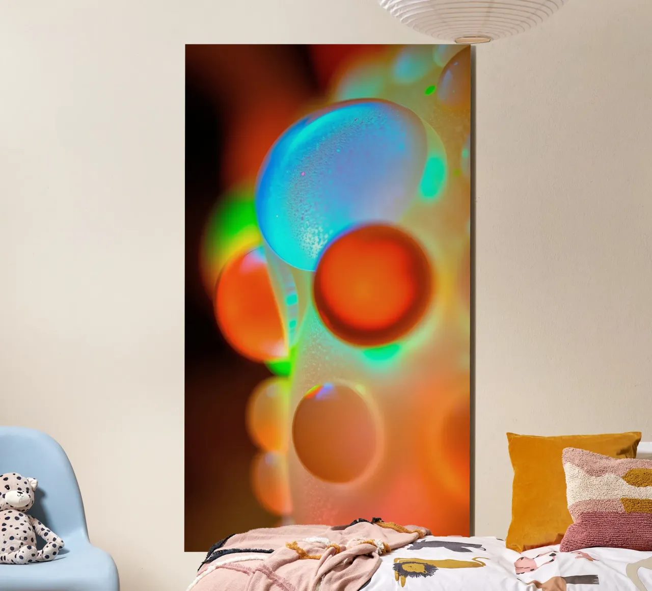 Colorful abstract design with illuminated bubbles alu-dibond by DesignDoodle
